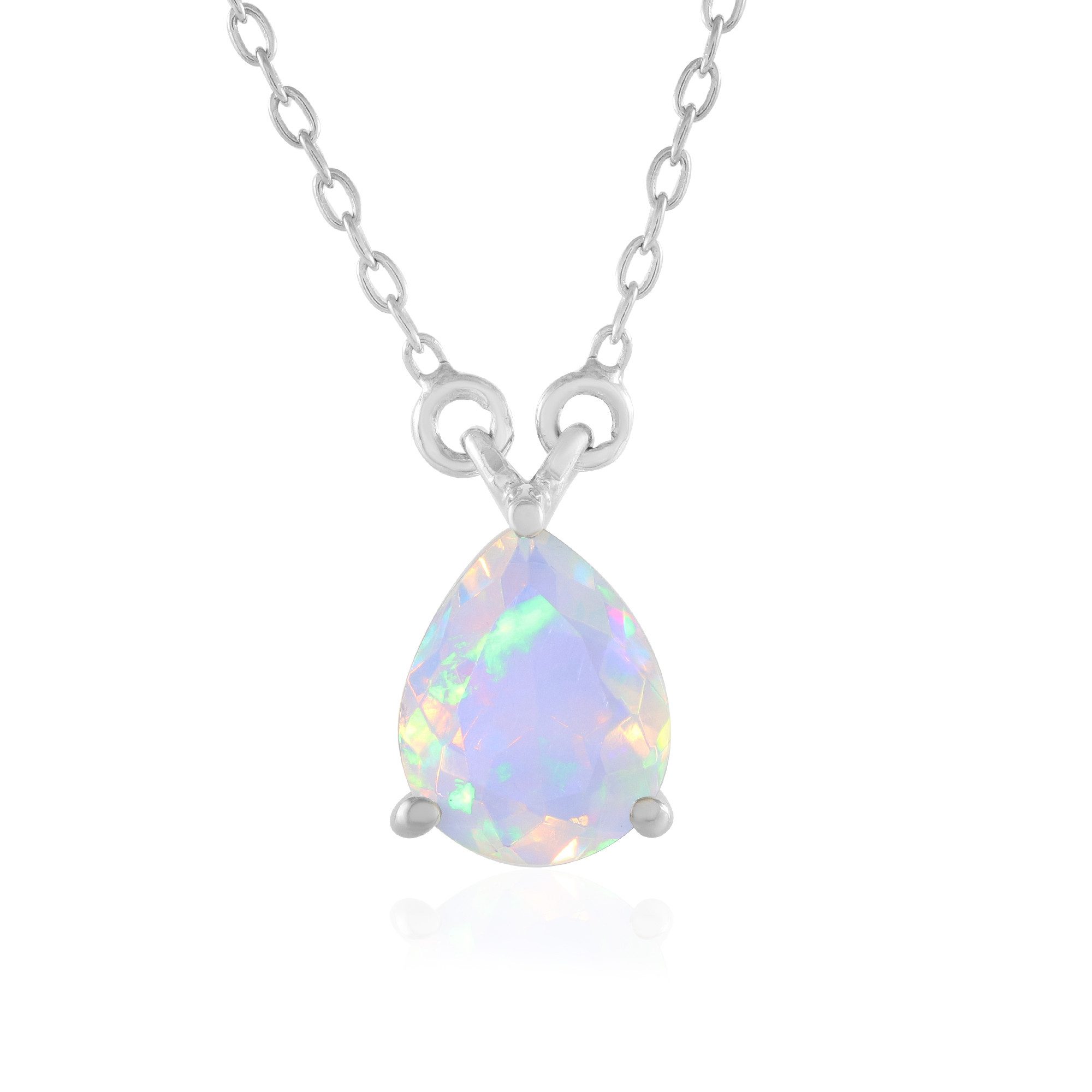 Cavill Silberkette Cavill Collier Welo-Opal 1,33 ct Tropfen Schliff Silber günstig online kaufen
