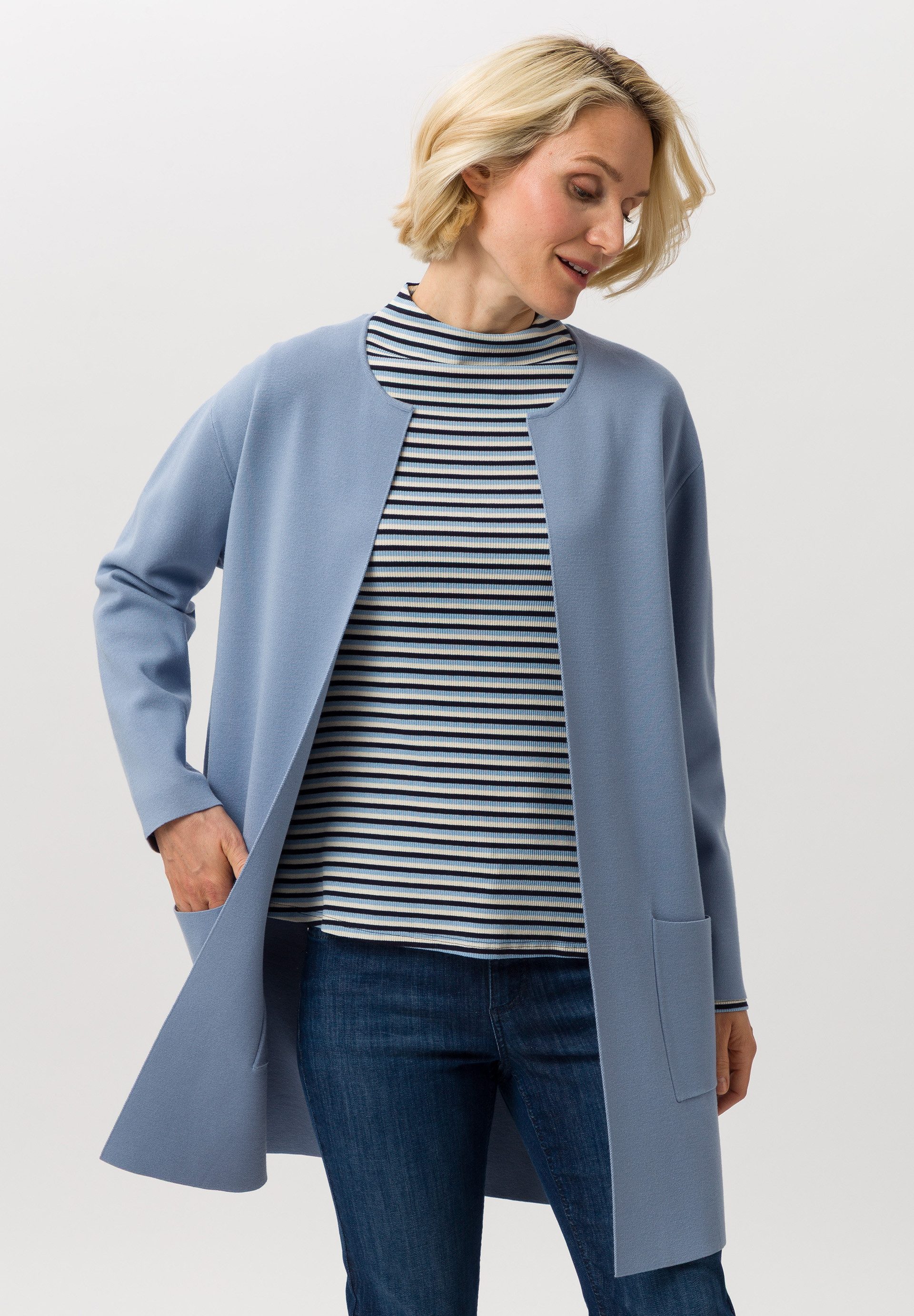 FRANK WALDER Longstrickjacke mit offenen Kanten günstig online kaufen