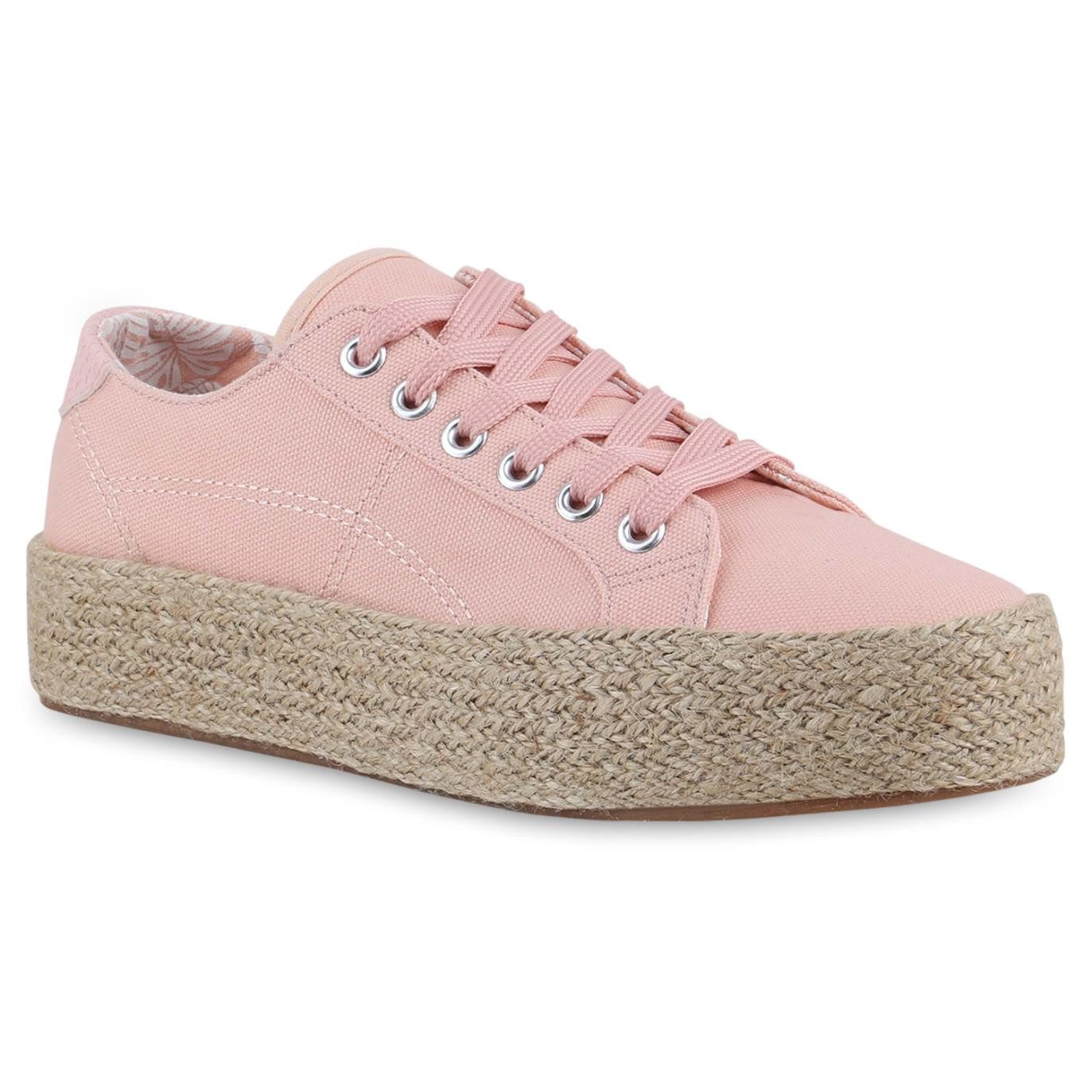 VAN HILL 841700 Plateausneaker Damen Plateau Sneaker Schnürer Bast Sommer F günstig online kaufen