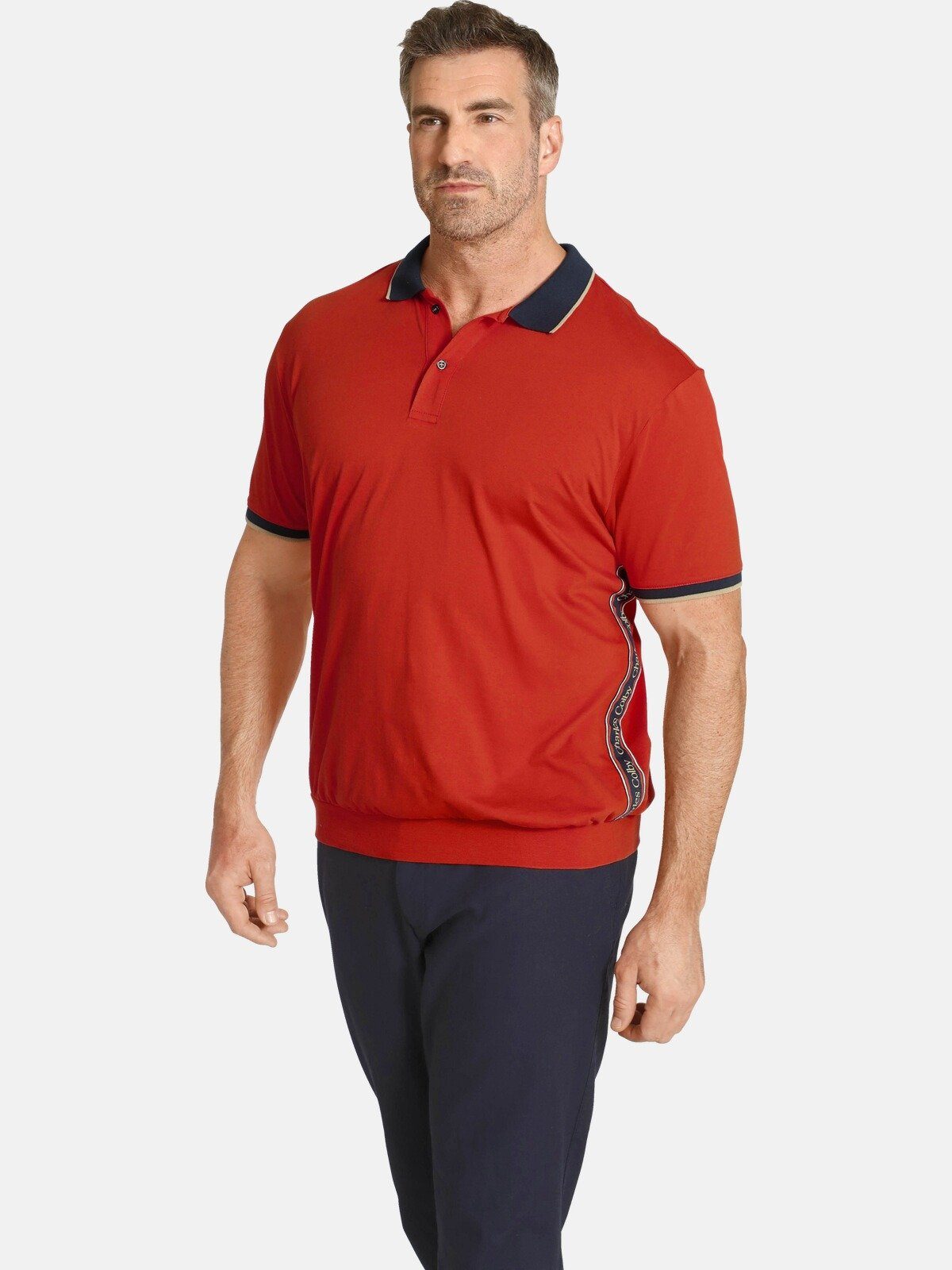 Charles Colby Poloshirt EARL FIDDERS +Fit Kollektion, Seitenprint