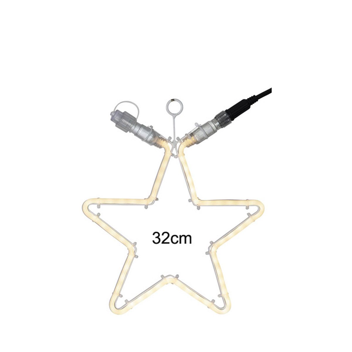 STAR TRADING LED-Stern für außen System 24 LED Stern H: 32cm koppelbar ohne Trafo Weihnachtsstern, LED Classic, warmweiß (2100K bis 3000K)