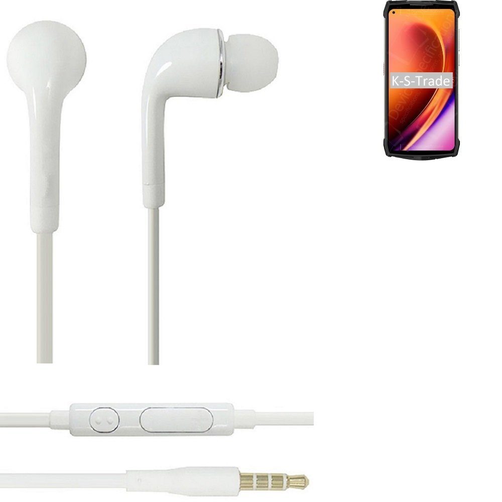 K-S-Trade für Ulefone Power Armor 13 In-Ear-Kopfhörer (Kopfhörer Headset mit Mikrofon u Lautstärkeregler weiß 3,5mm)