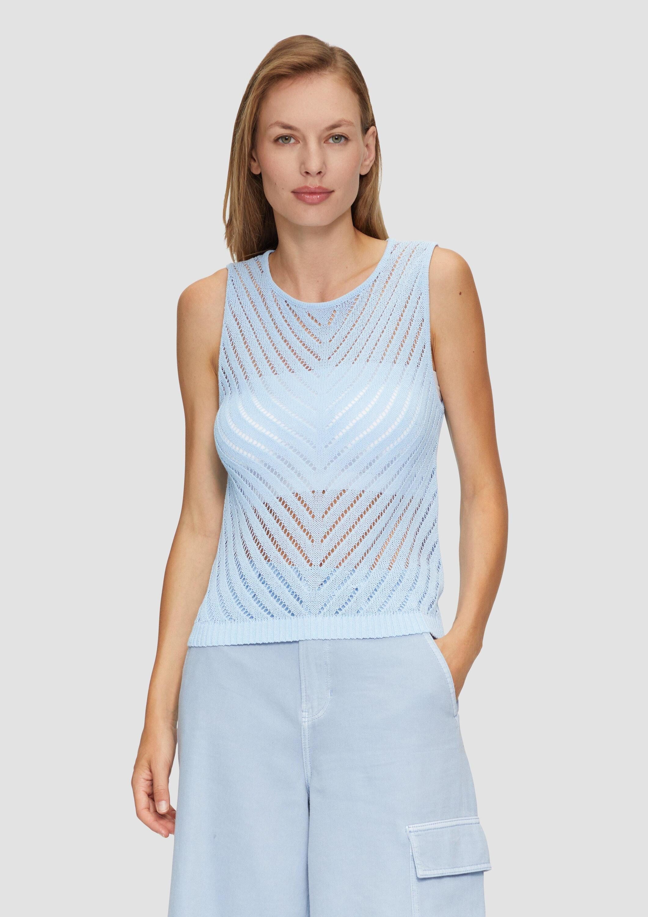 s.Oliver Muscleshirt Strickpullunder Top aus Ajourstrick (1-tlg)