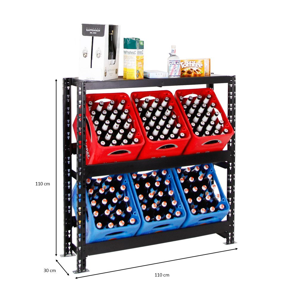 PROREGAL® Flaschenregal Getränkekistenregal TEGERNSEE XL 110x110x30cm 6 Käs günstig online kaufen