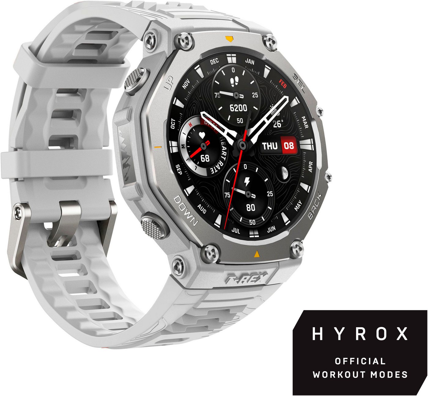 Amazfit T-Rex 3 Smartwatch (1,5 Zoll, Zepp OS), Hyrox Race Mode grau