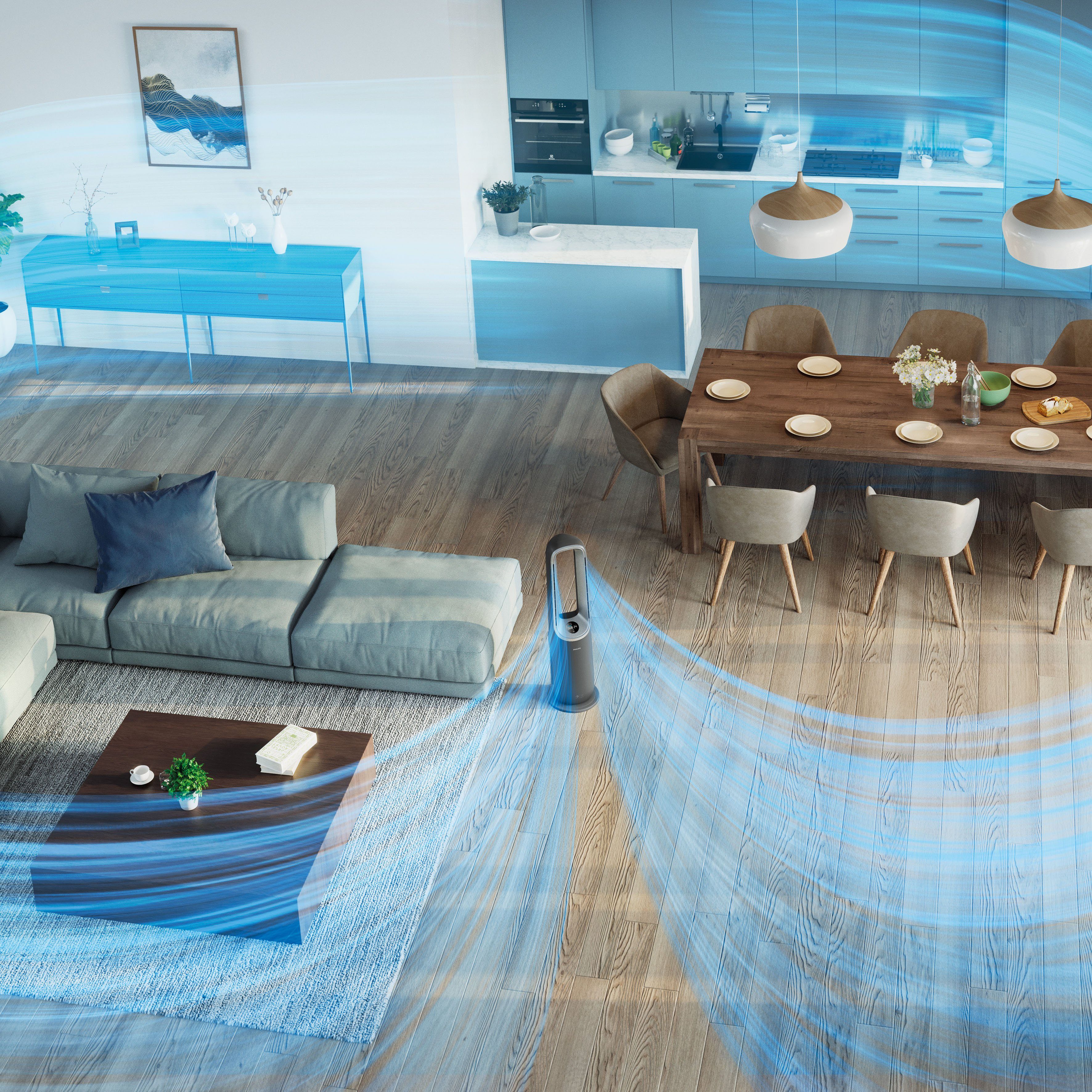 Philips Luftreiniger AMF870 Air Performer, 3-in-1 Reinigen, Kühlen & Heizen, für 70 m² Räume, für Allergiker geeignet, CADR 270 m³/h, mit Air+ App verbunden