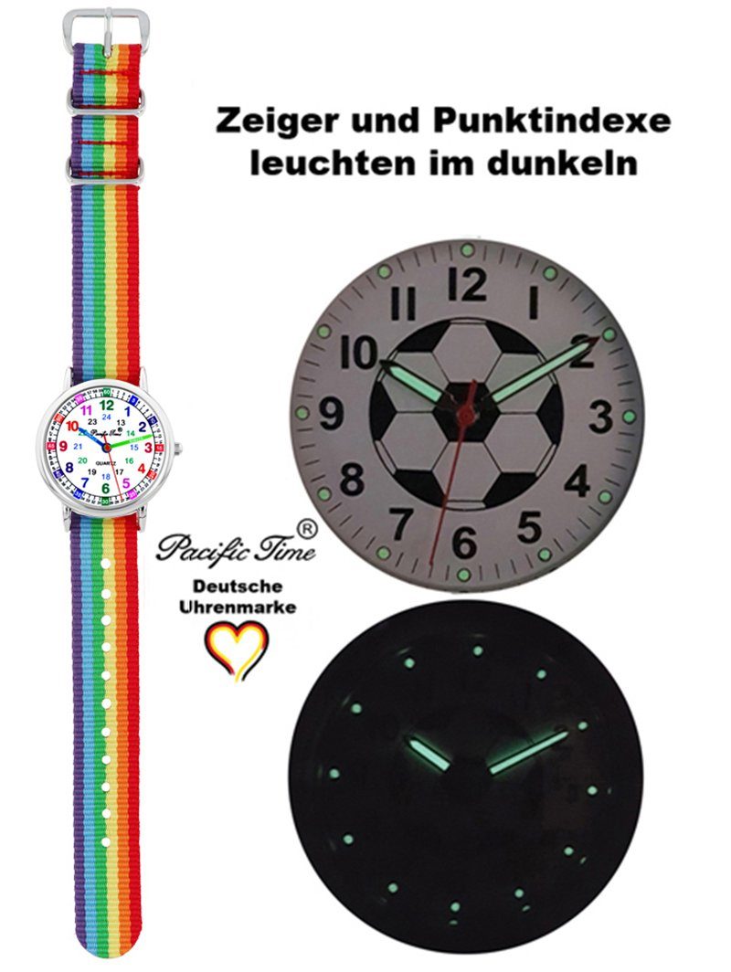 Pacific Time Quarzuhr Kinder Armbanduhr analog Mädchen Jungen Fußball Fan Sport, Wechselarmband Mix and Match - Gratis Versand