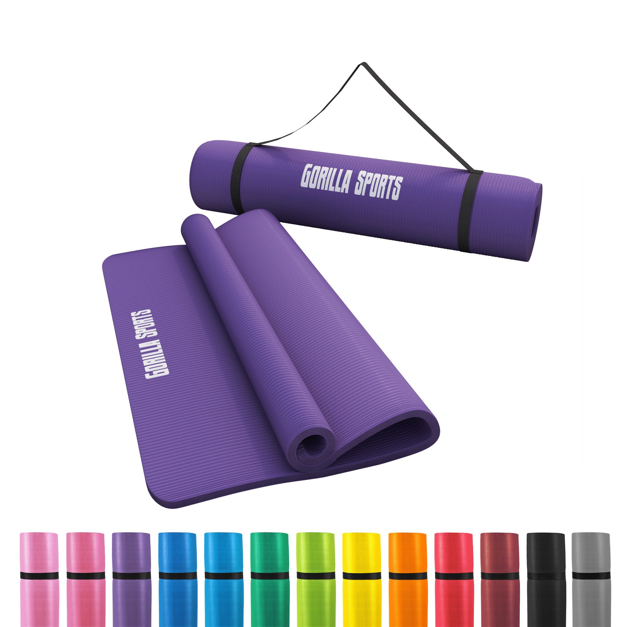 Yogamatte 190x60cm / 190x100cm, Tragegurt, Rutschfest - Fitnessmatte, Gymnastik