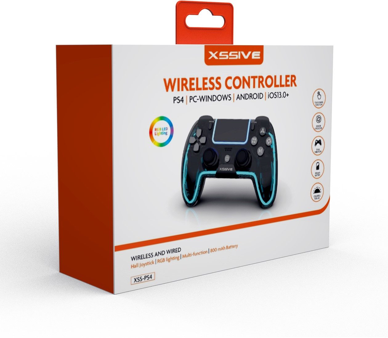 COFI 1453 RGB Wireless Controller für PS4 - Schwarz PlayStation 4-Controller (RGB Lights)