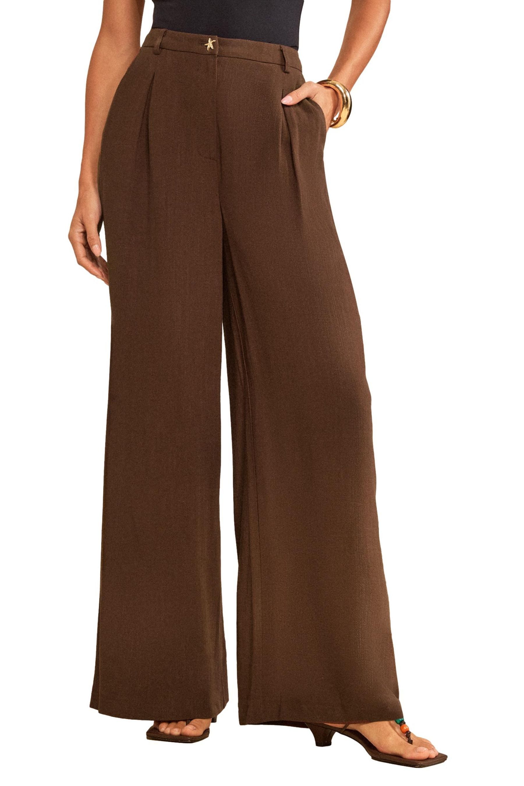 Love & Roses Stoffhose Love & Roses Hose mit weitem Bein + Seestern (1-tlg)