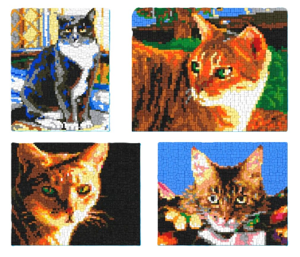 Stick it Steckpuzzle Katzenköpfe 4 in 1, 5100 Puzzleteile, Bildgröße je 26 x 33 cm