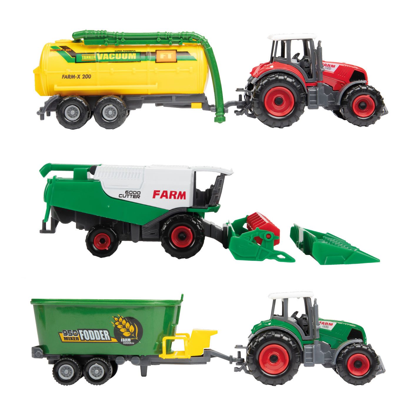 Toi-Toys Spielzeug-Auto Landwirtschafts Set Traktoren plus Anhänger zufällige Auswahl 6 teilig