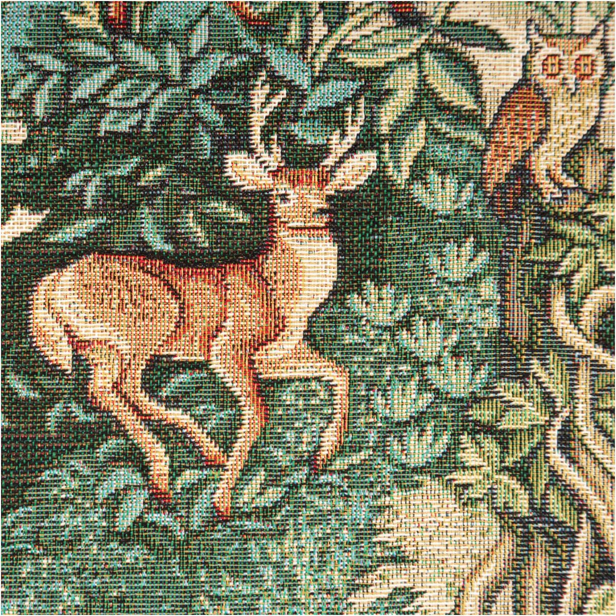 SCHÖNER LEBEN. Stoff Jacquard Stoff Meterware Gobelin Waldtiere grün braun 140cm, pflegeleicht