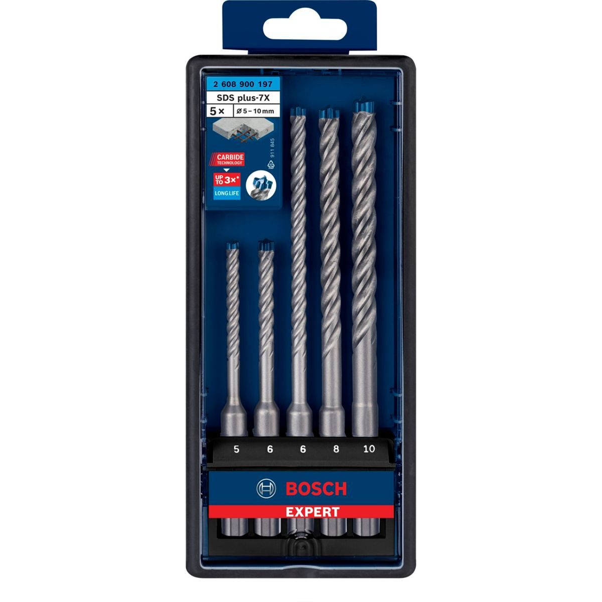 BOSCH Betonbohrer EXPERT Hammerbohrer SDS plus-7X 5tlg Set
