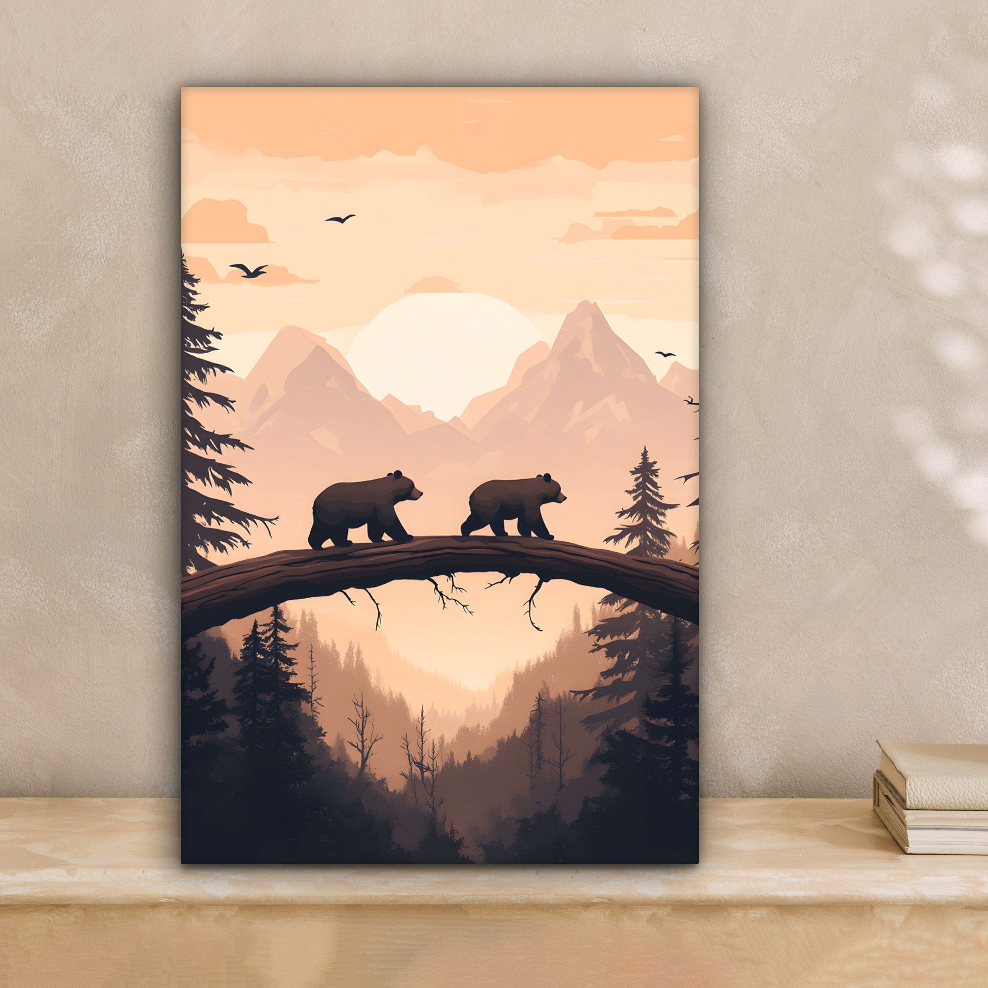 OneMillionCanvasses® Leinwandbild Bären - Bäume - günstig online kaufen
