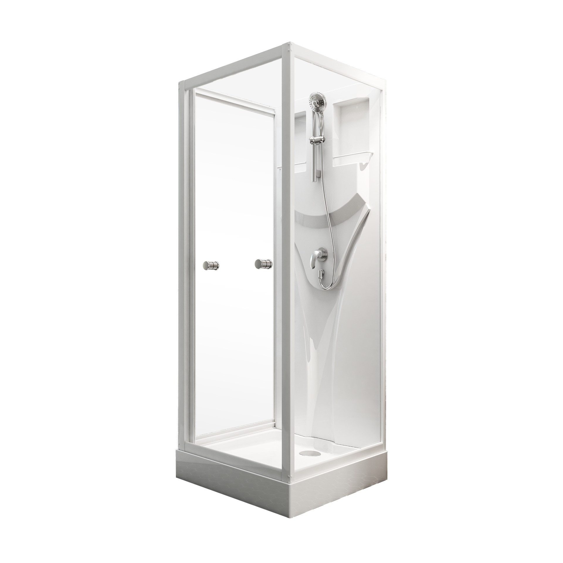 Schulte Komplettdusche Juist, BxT: 80x80 cm, 5 mm Sicherheitsglas, Komplett-Set, inkl. Duschwanne (15,5 cm hoch), U-Form, Schiebetür