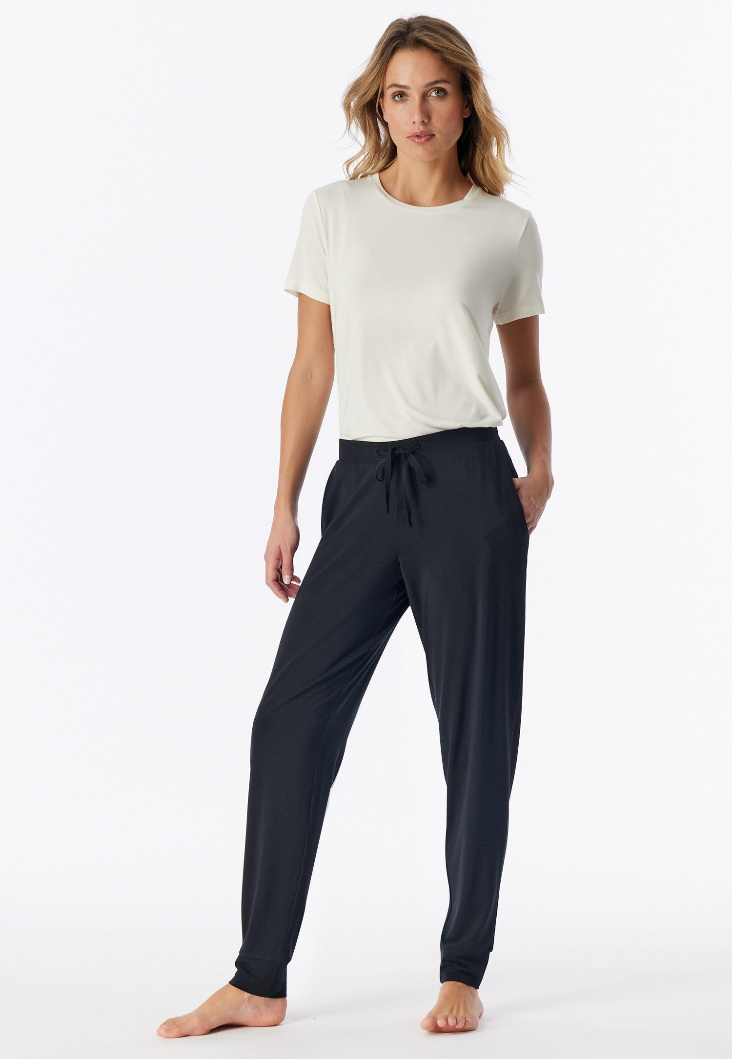 Schiesser Pyjamahose Mix + Relax weiche Single-Jersey Qulität, Gummizug