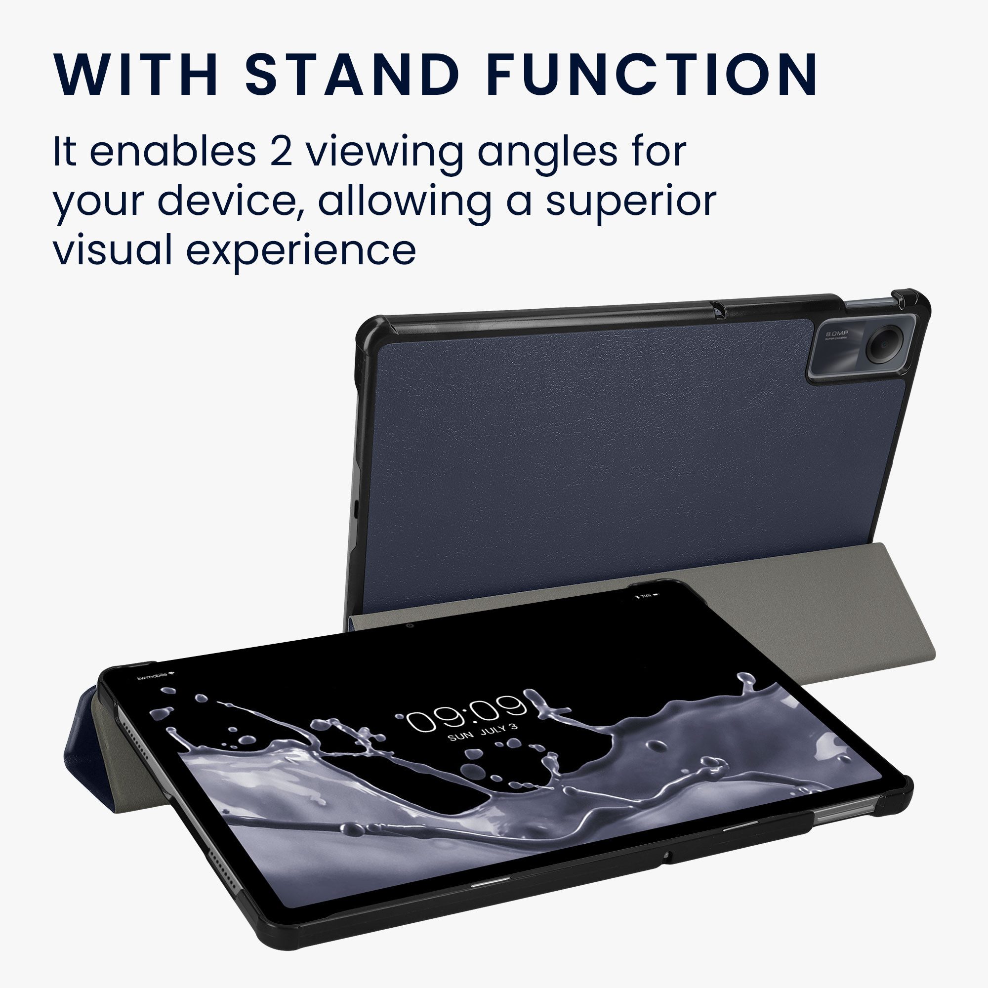 kwmobile Tablet-Hülle Hülle für Xiaomi Redmi Pad SE, Tablet Smart Cover Case Schutzhülle mit Ständer – Bild 5 von 5