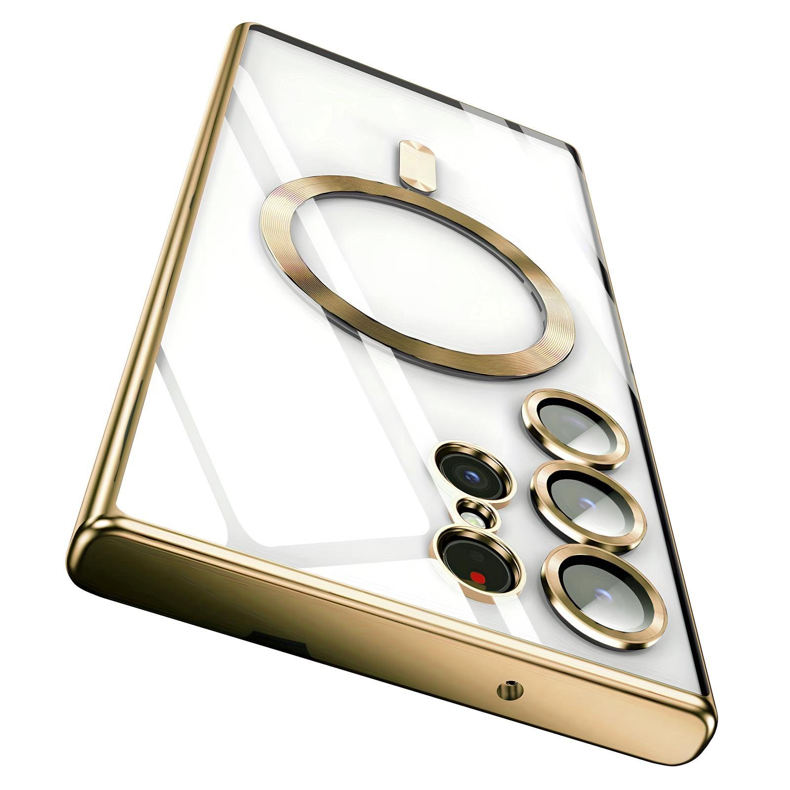Numerva Handyhülle Magsafe Handy Hülle für Samsung Galaxy S22 Ultra, Schutzhülle TPU Case Cover Bumper Magsafe Magnet und Kameraschutzglas