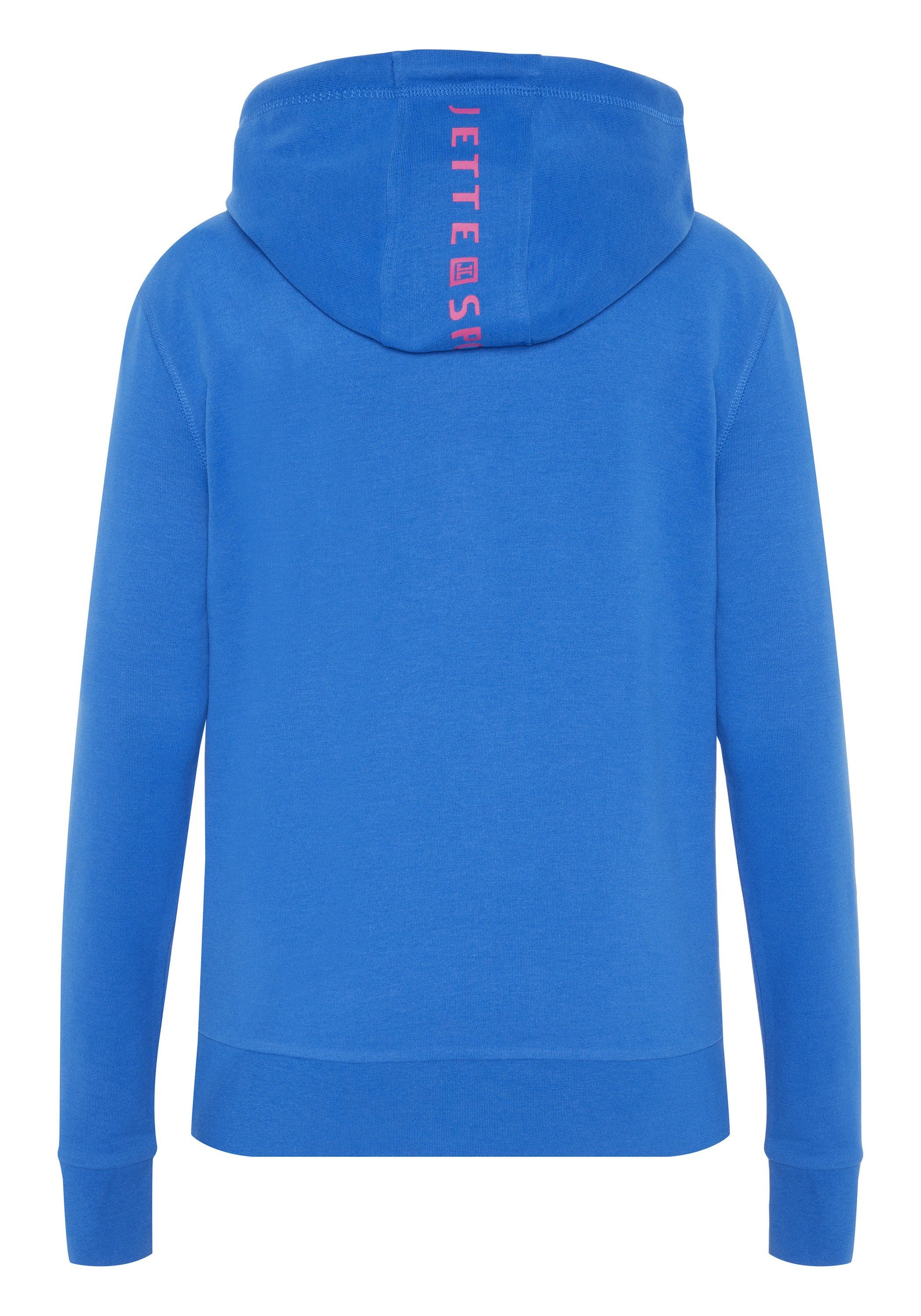 JETTE SPORT Kapuzensweatshirt mit kleinem Princess 19-4150 Blue Logodruck