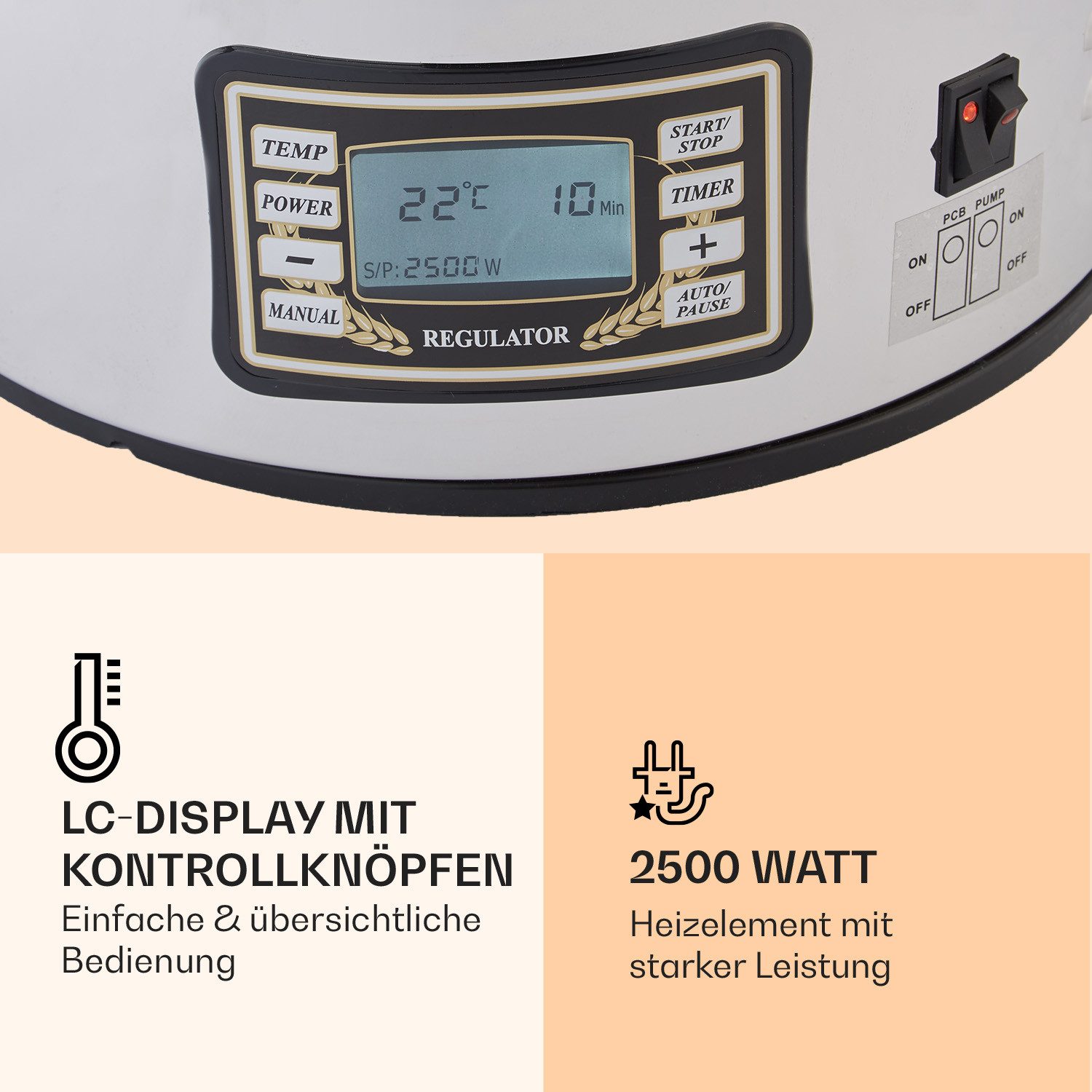 Klarstein Bierzapfanlage Mundschenk, Anlage zum Bier Brauen Braukessel Bierbrau Set