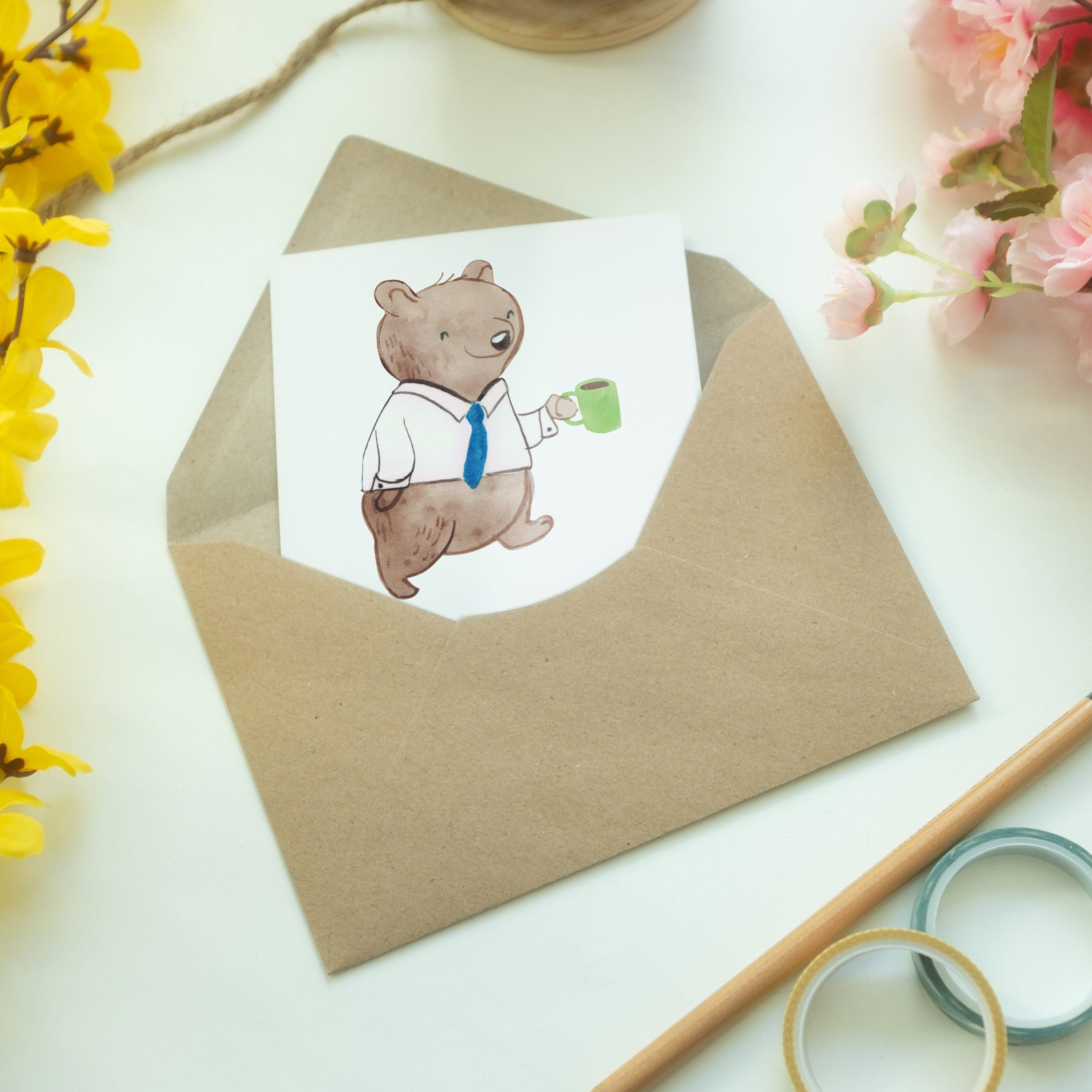 Mr. & Grußkarte Beruf - - Weiß Jubiläum, Herz mit Mrs. Panda Ausbilder Geschenk, Hochzeitskarte,