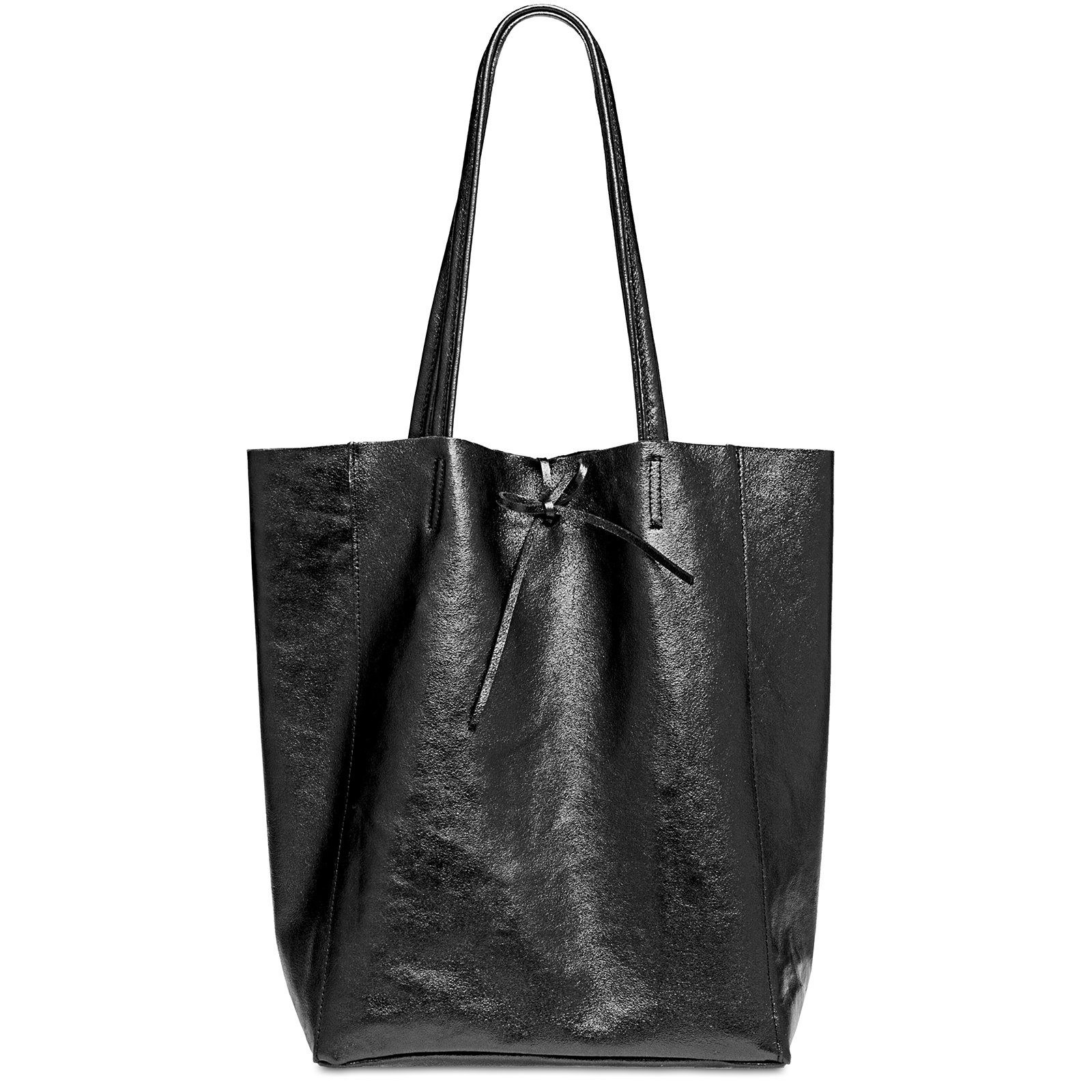 Schultertasche Großer Damen Leder Shopper Metallic - CLASSIC LINE - Modell No.781