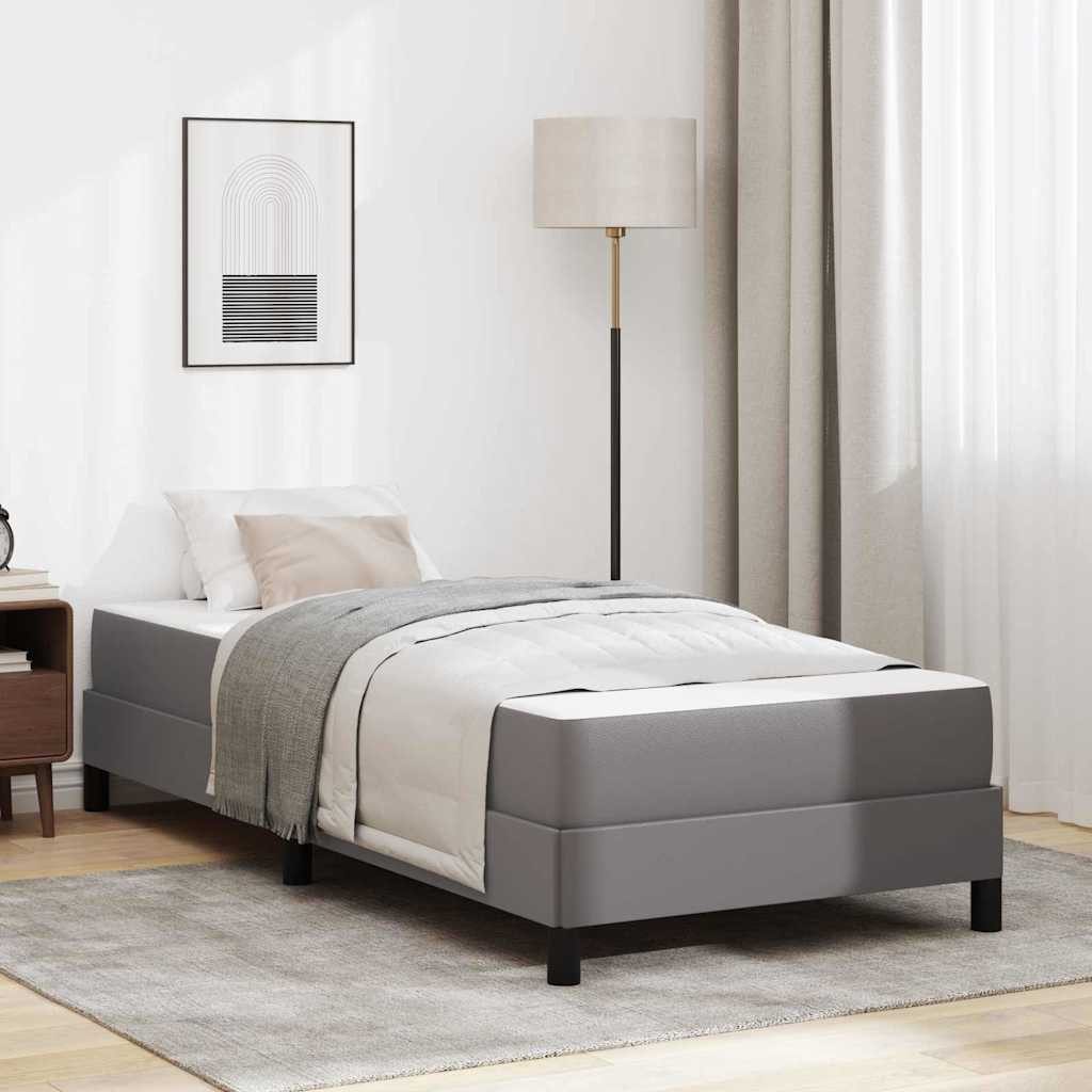 furnicato Bettgestell Multi-Zone Komfort 203 x 80 x 45 cm Grau Stoff (1-tlg), Taschenfederkern-Einzelbett mit festem Lattenrost für dein Zimmer