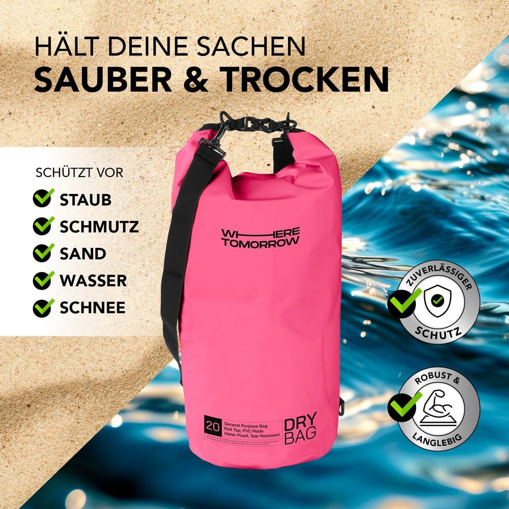 #DoYourSports Aufbewahrungstasche Dry Bag 20L, Outdoor Tasche Camping Angeln wasserdicht Handy sicher aufbewahren – Bild 4 von 5