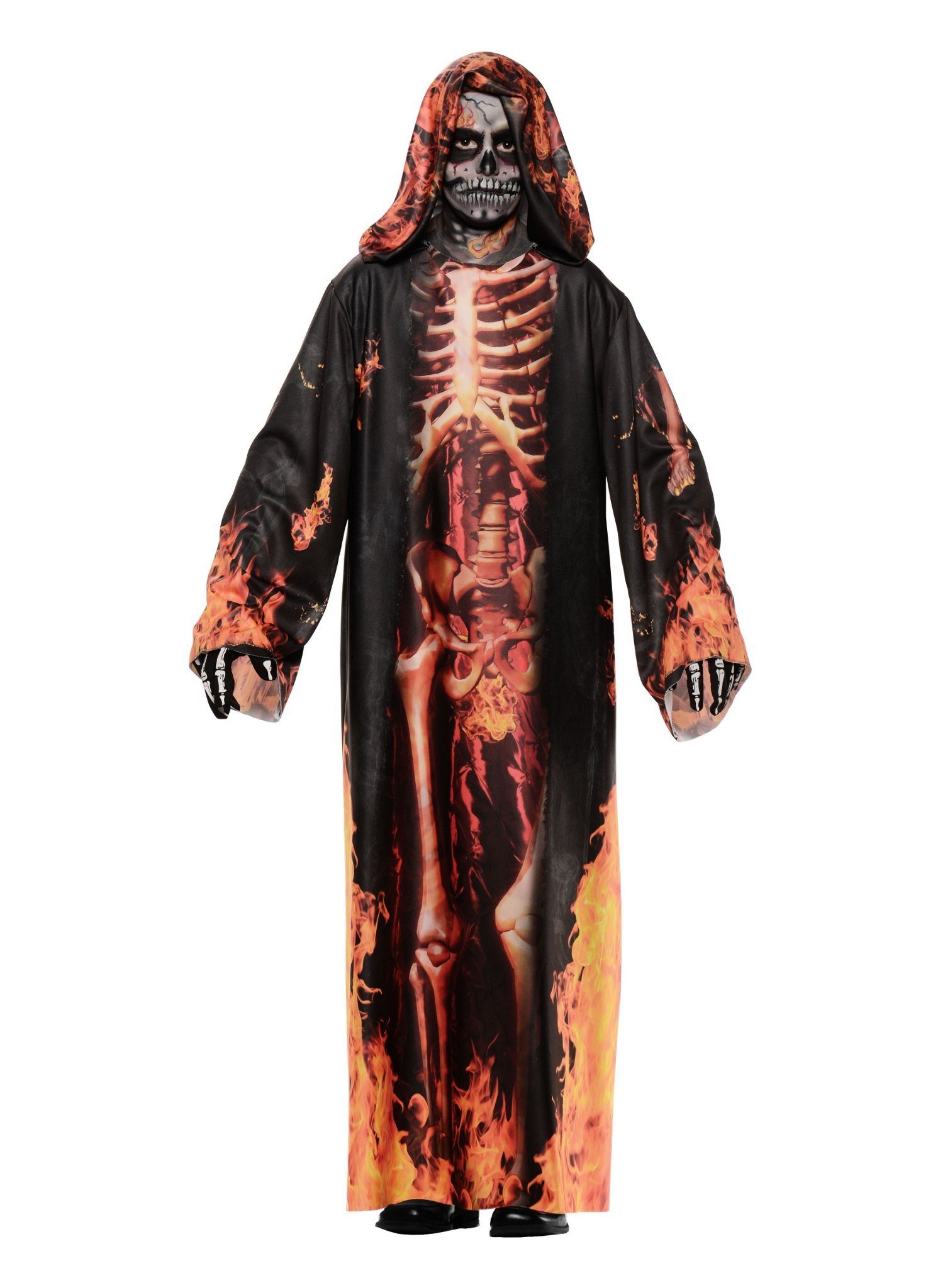 Underwraps Teufel-Kostüm Feuerskelett - Horror Halloween Kostüm Kinder, Verwandle dein Kind in ein gruseliges Feuer-Skelett. Das perfekte Kost