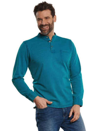 Engbers Langarmshirt Henley-Shirt mit feiner Struktur
