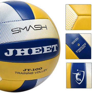 Montegoni Beachvolleyball Volleyball Offizielle Größe 5, Beachvolleyball aus reiner PU (Deflationierter Ball + Tasche), Perfekt für Training), Soft-Touch-Volleyball Ball für Indoor & Outdoor
