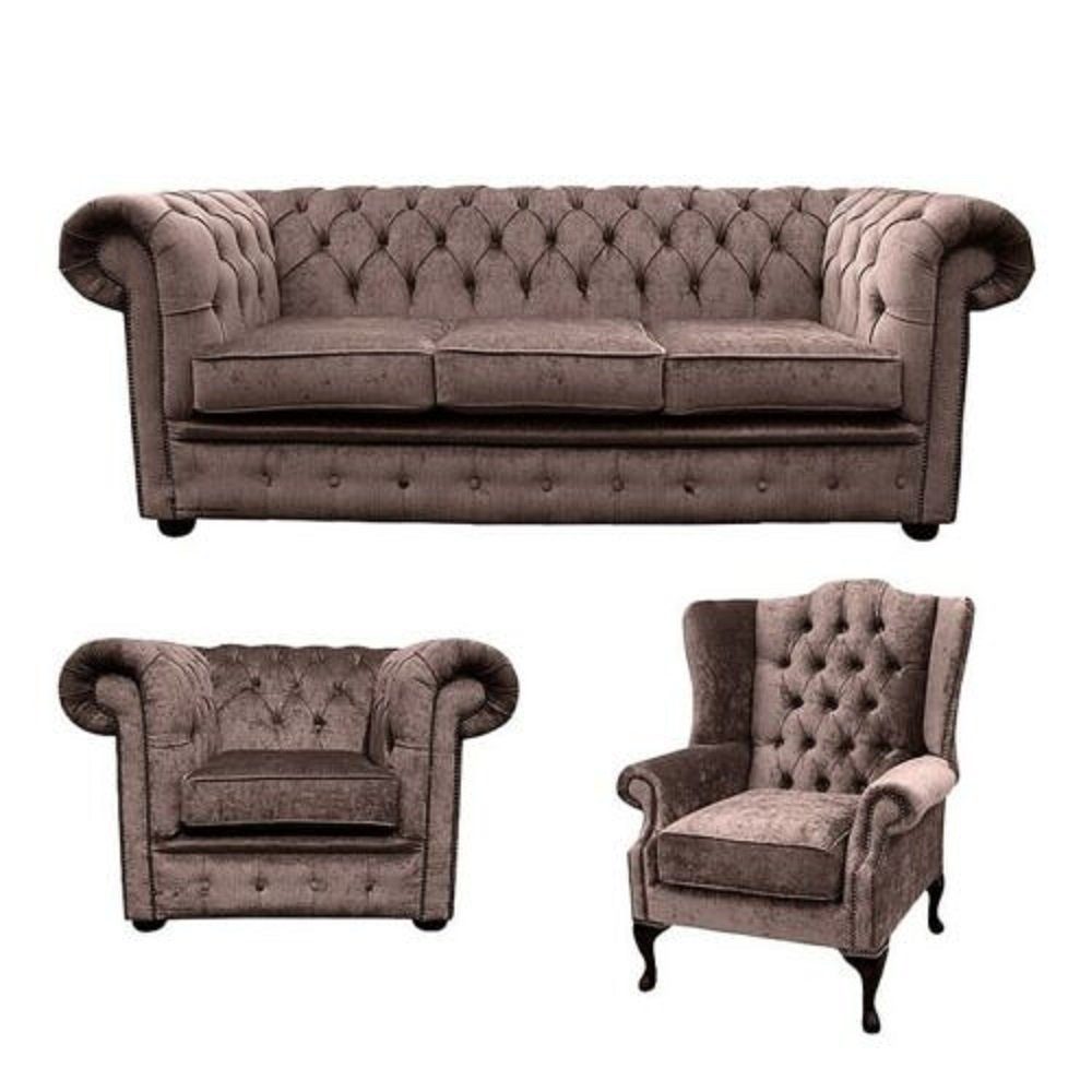 Polster Europe Sofa Garnitur, Made in Luxus Design JVmoebel Chesterfield Sitz Sofa Couch