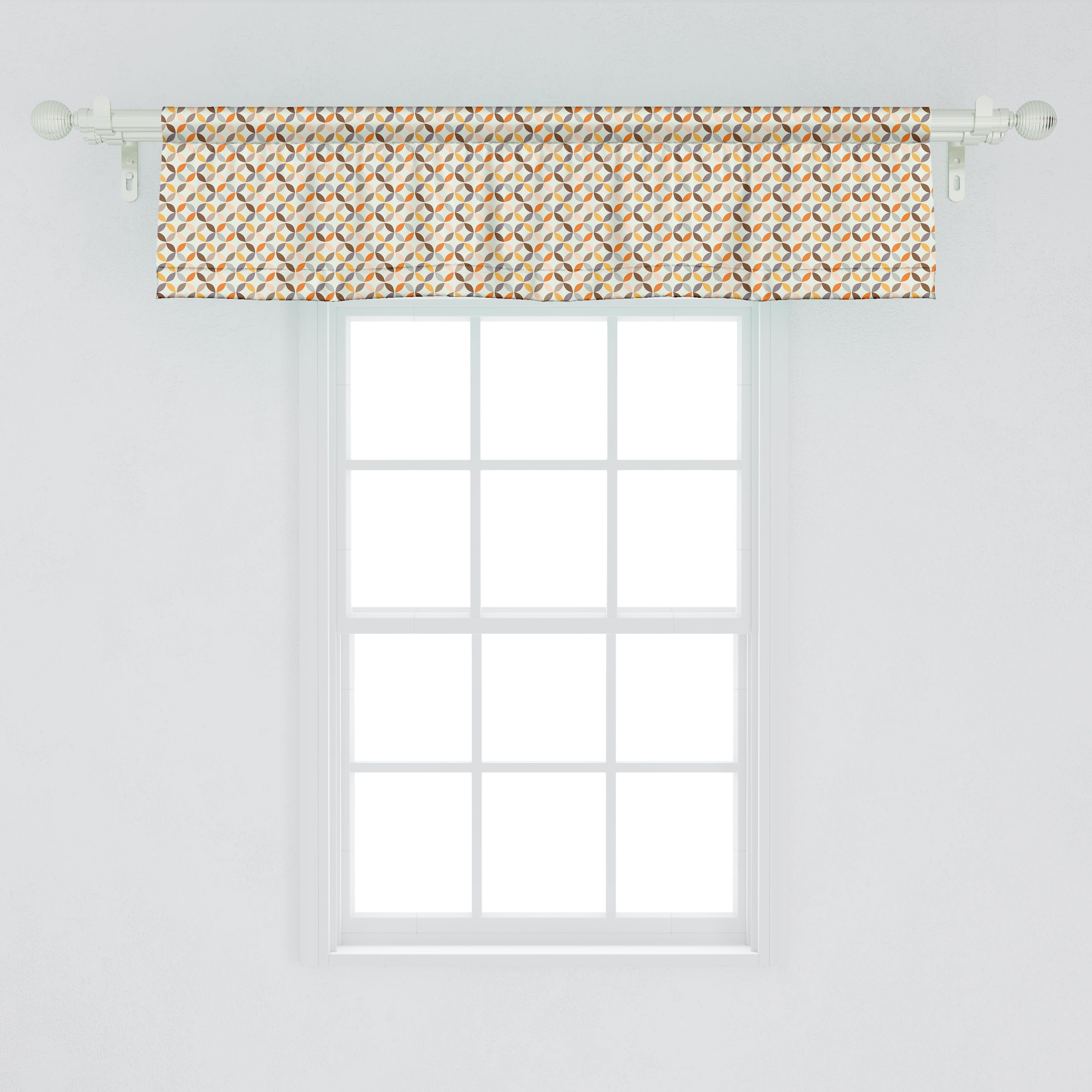 Abgewinkelt Microfaser, Cyclic Dekor Volant für Abakuhaus, Vorhang Tile Küche Schlafzimmer Geometrisch mit Stangentasche, Scheibengardine