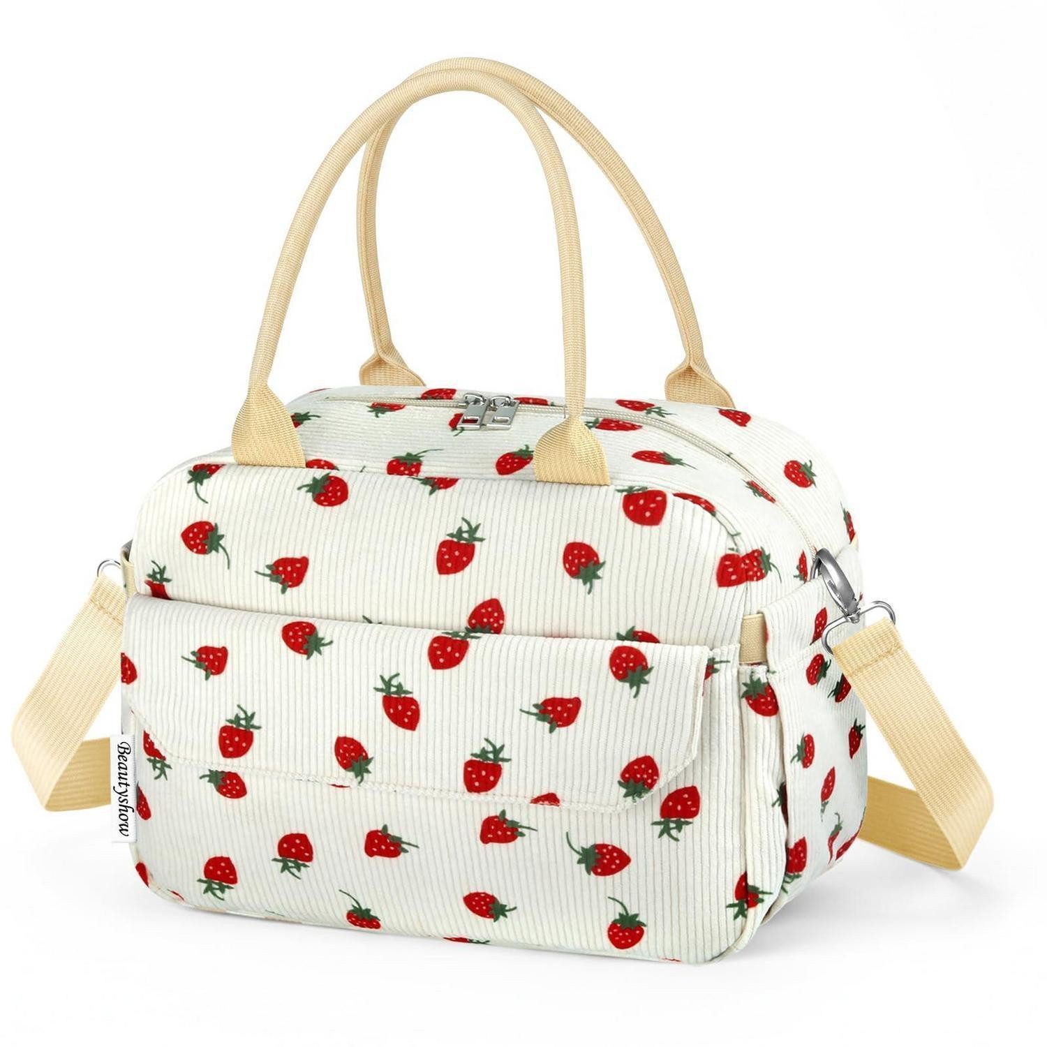 LuxusKollektion Kühltasche Kühltasche Lunchtasche isoliert auslaufsicher faltbar Erdbeere