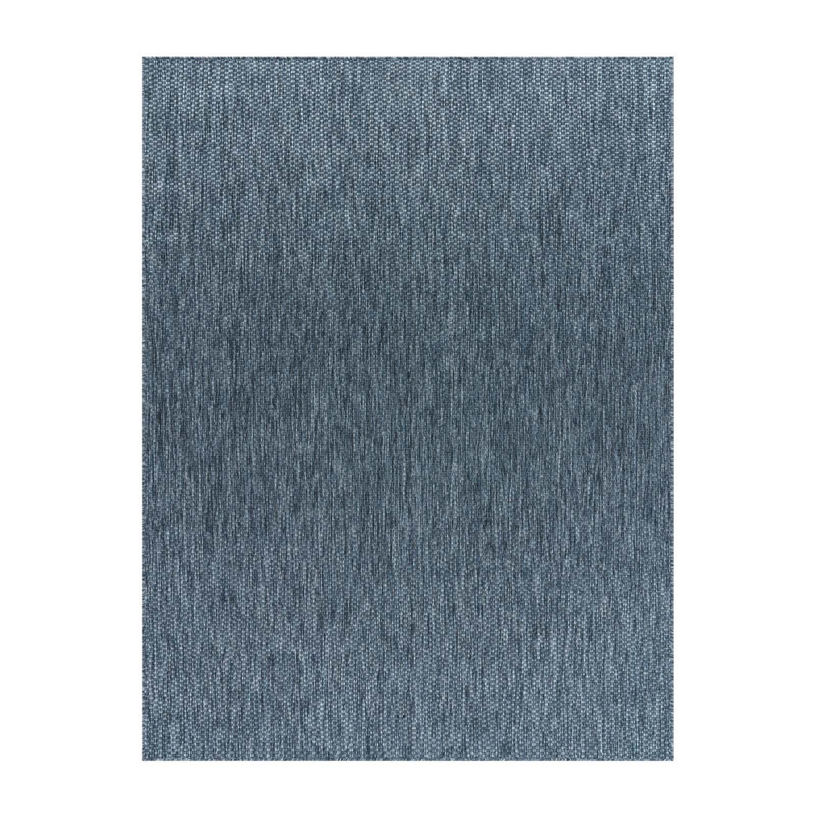 TaraCarpet Teppich Tara Carpet Columbia Meliert In & Outdoor auch für die Küche, rechteckig, Höhe: 5 mm, Balkon Terrasse Wintergarten blau meliert Esszimmer 80x150