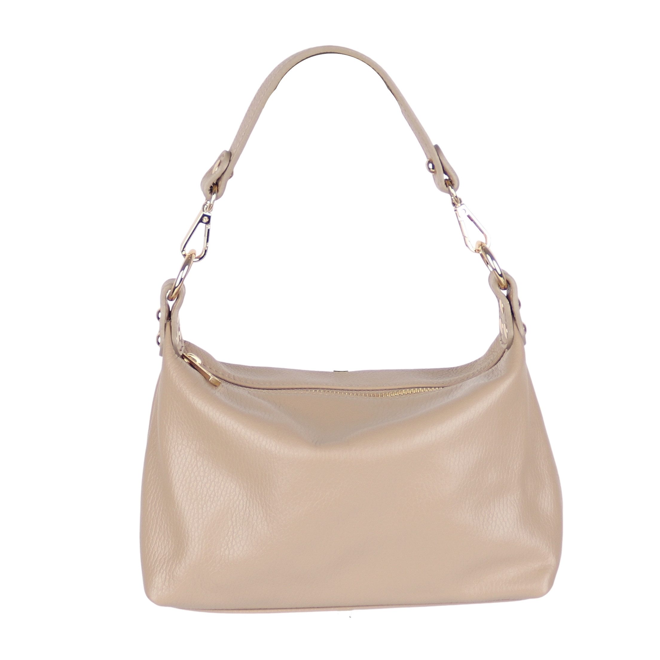 MIRROSI Schultertasche Damen Achseltasche Umhängetasche Echtleder, Made in Italy