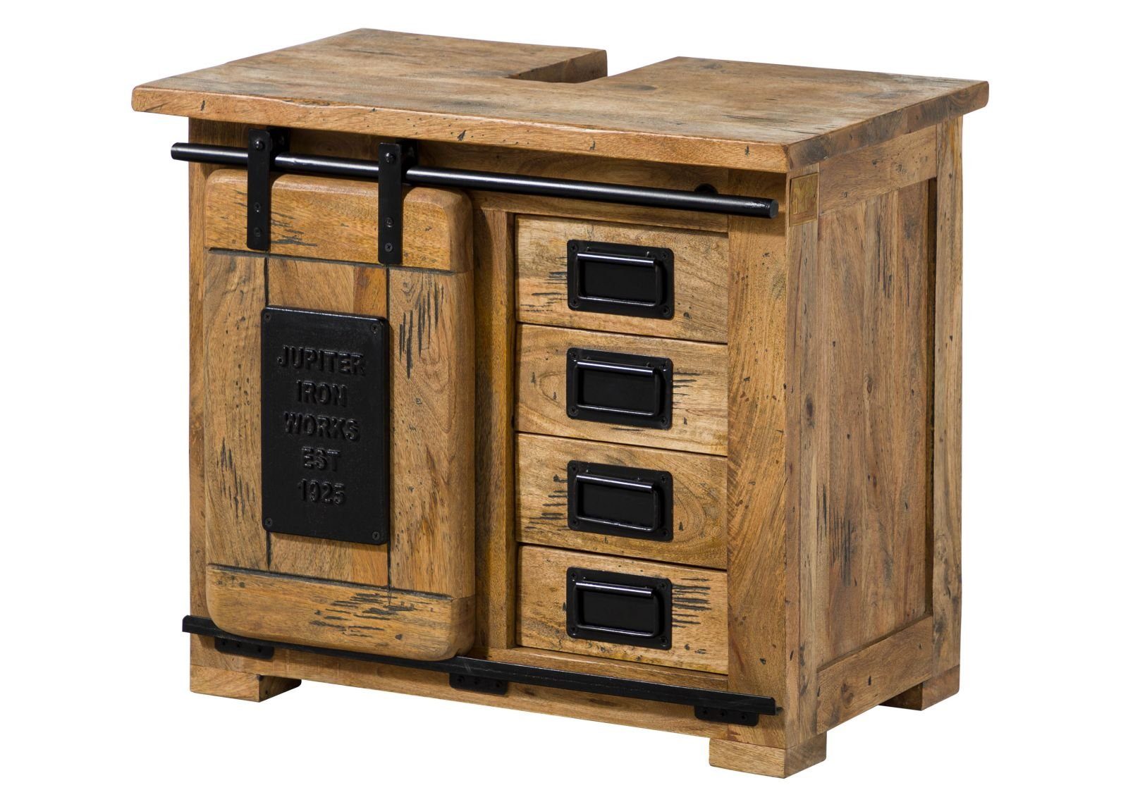 Massivmoebel24 Waschbeckenunterschrank #182 (Mango 70x40x60 natur günstig online kaufen