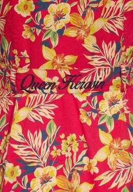 QueenKerosin Jeanskleid Hawaii Red (1-tlg) mit tropischem All-over-Print