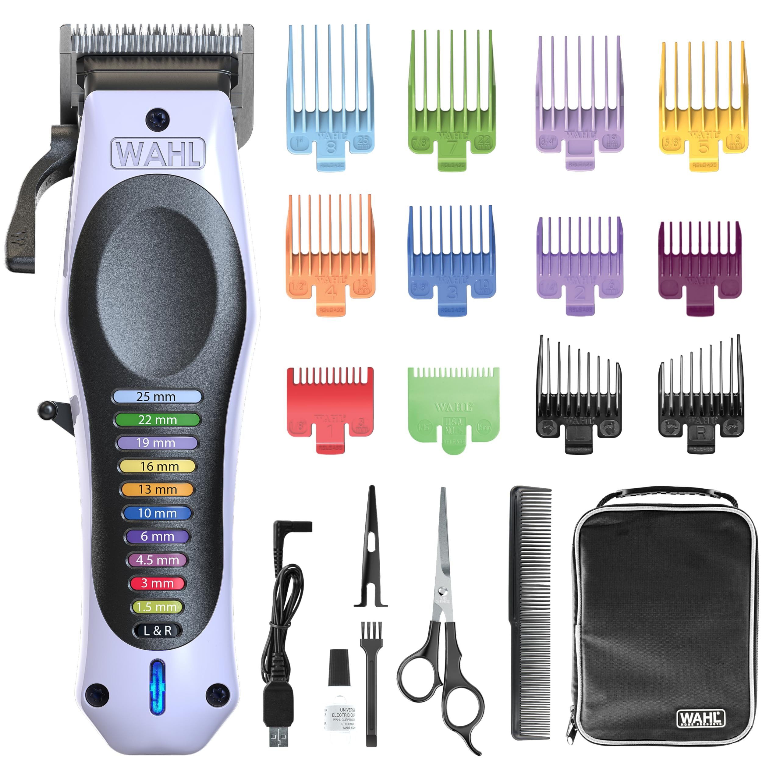 Wahl Haarschneider WAHL Color Pro Cordless Lithium, Kabelloser Haartrimmer mit Lithium-Akku und vielfältigem Zubehör