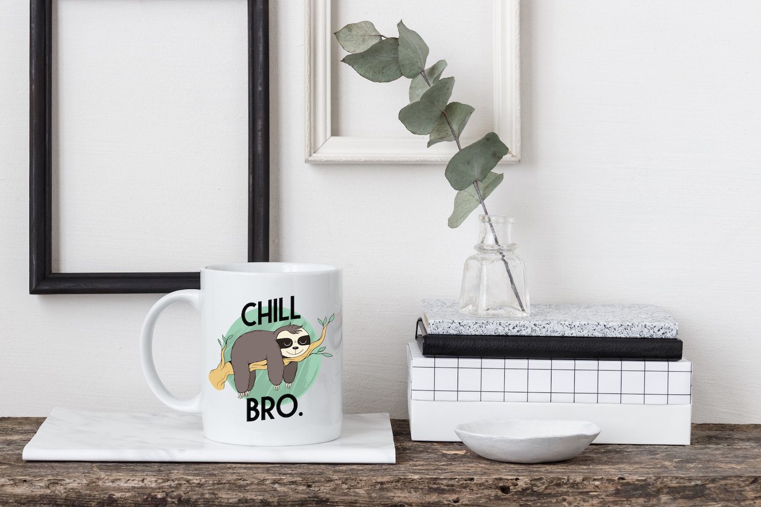 lustigem Chill Youth Designz mit Weiss Kaffetasse Geschenk, Bro Tasse Keramik, Spruch Faultier