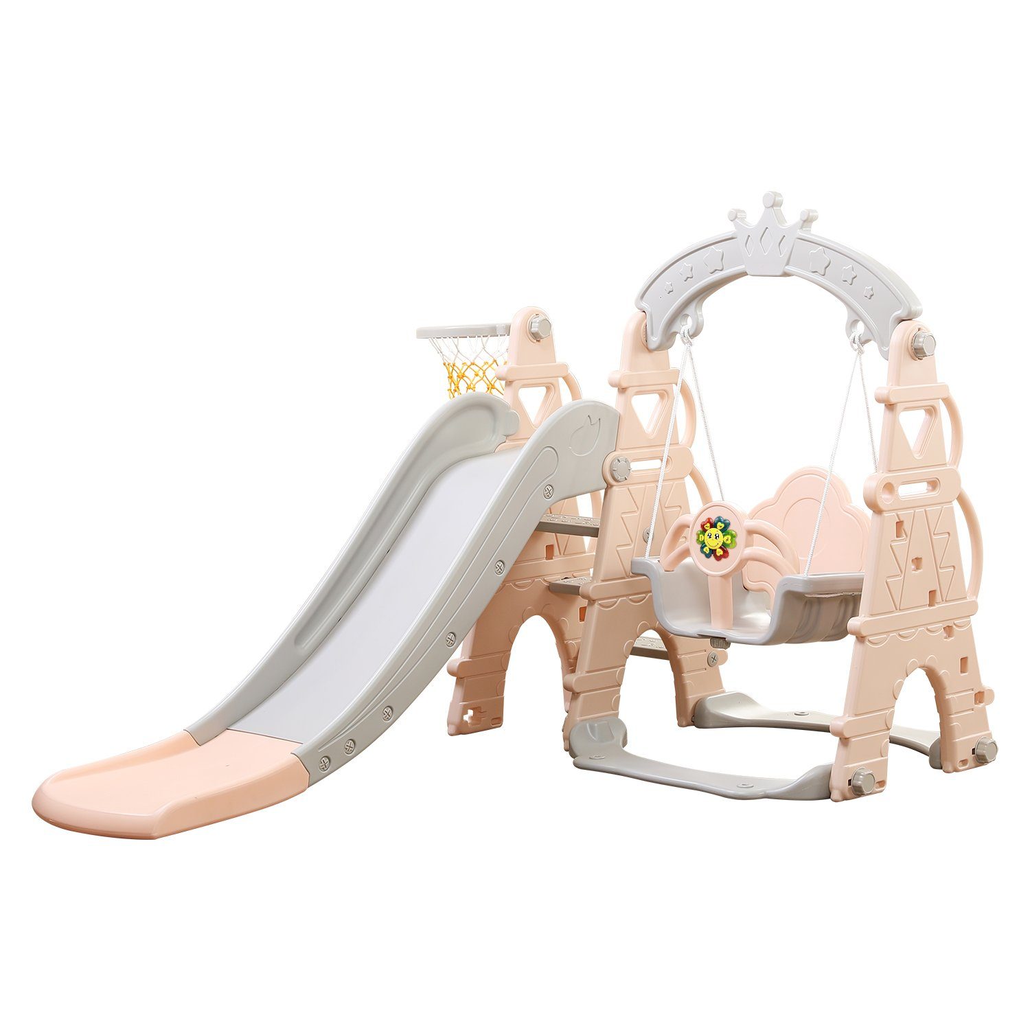 Rutsche Sweety Toys 12701 Schaukel und Rutsche 3-in 1 mit Basketballkorb