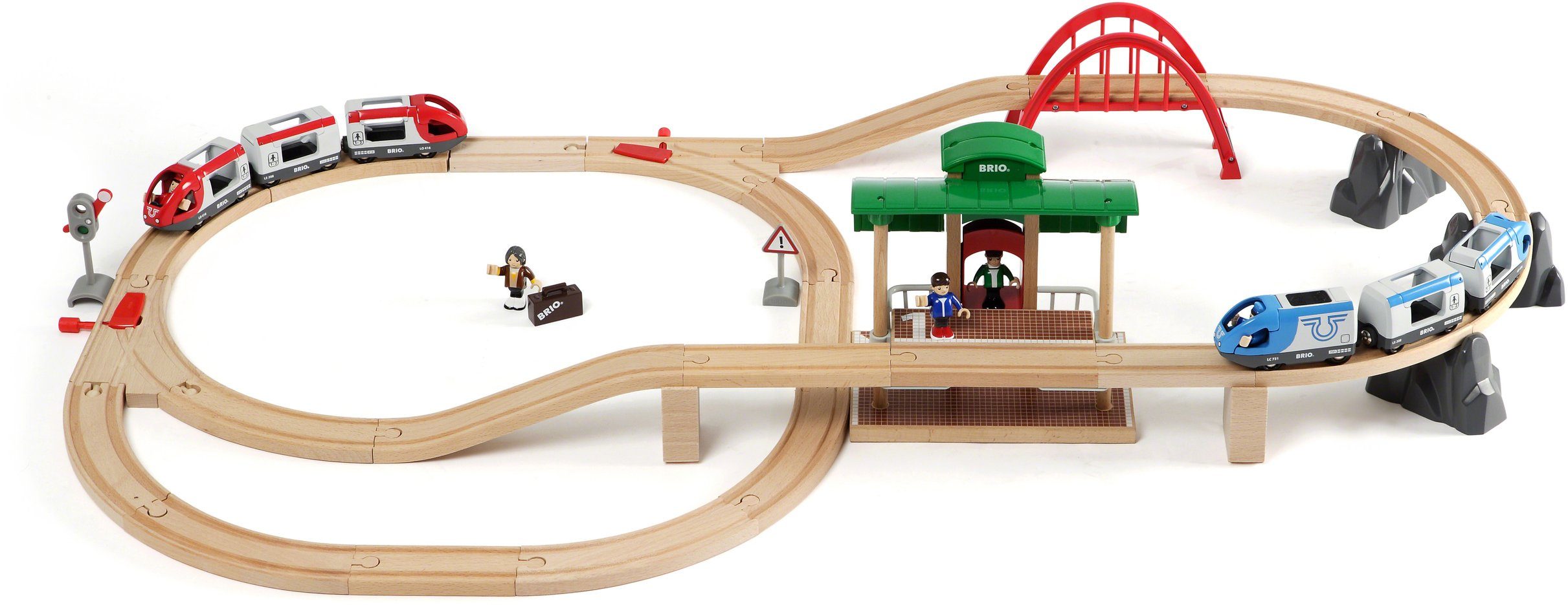 BRIO® Spielzeug-Eisenbahn BRIO® WORLD, Großes Bahn Reisezug Set, (Set), Made in Europe, FSC®- schützt Wald - weltweit