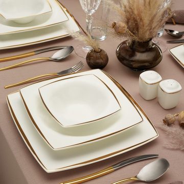 Karaca Geschirr-Set Fine Pearl Agate Frühstücksservice- Set 62 - Teilig für 12 Personen