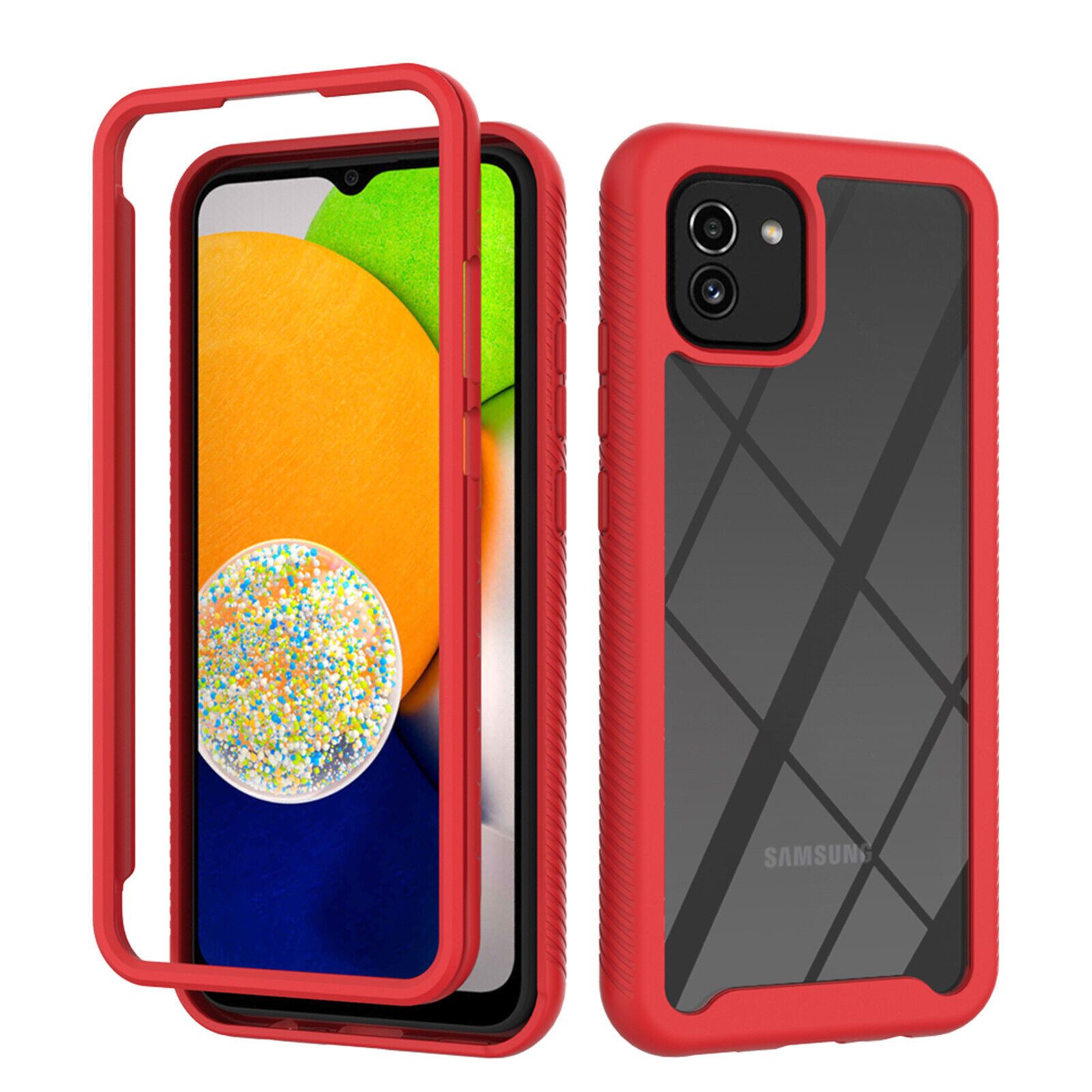 betterfon Handyhülle für Samsung Galaxy A032-teiliges 360° Schutzcase mit Panzerglas, Stoßfestes TPU, elastisch, kratzfest & griffig im Alltag