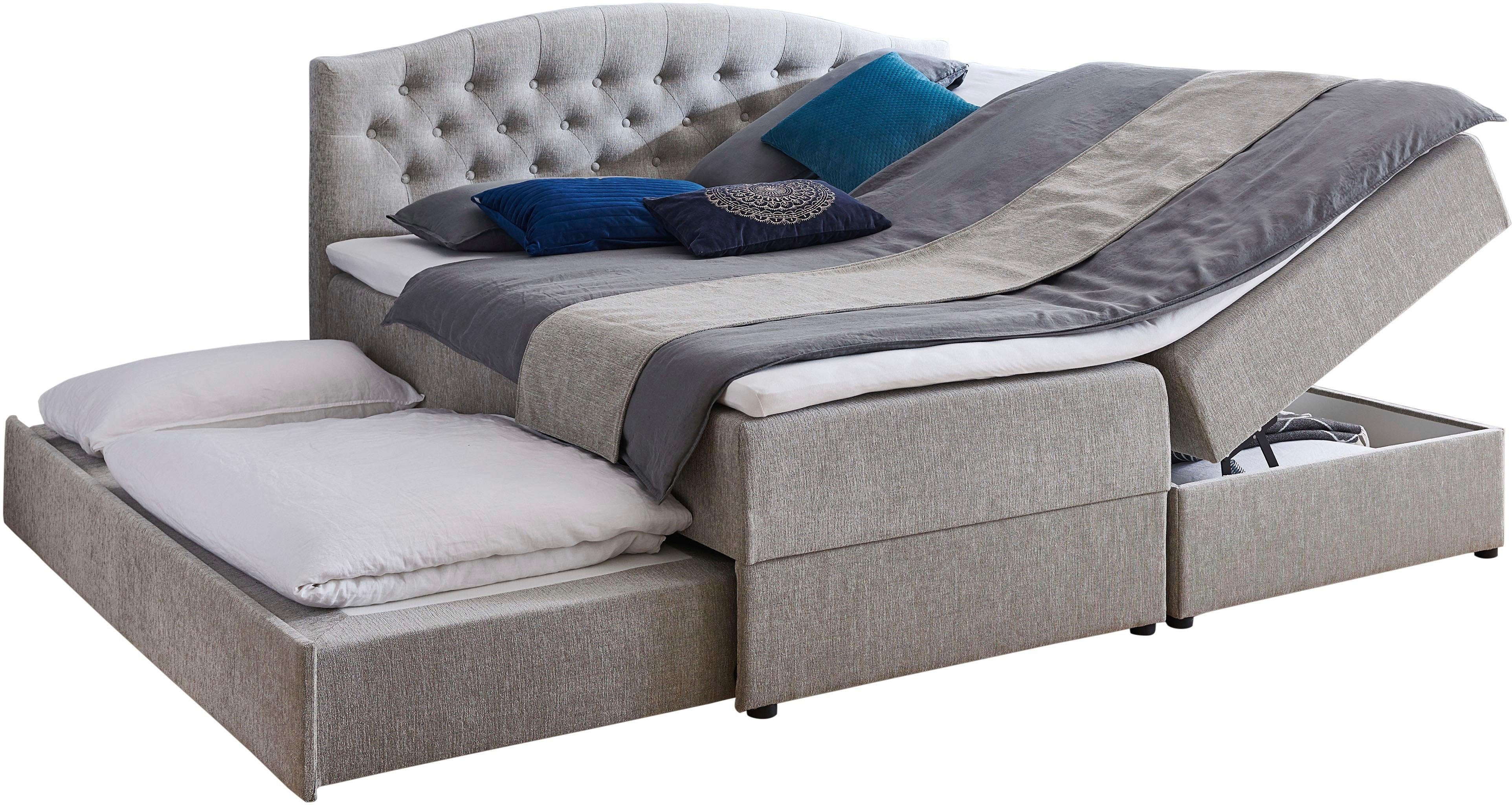 ATLANTIC home collection Boxspringbett Lotte, mit Topper, Bettkasten und Gästebett