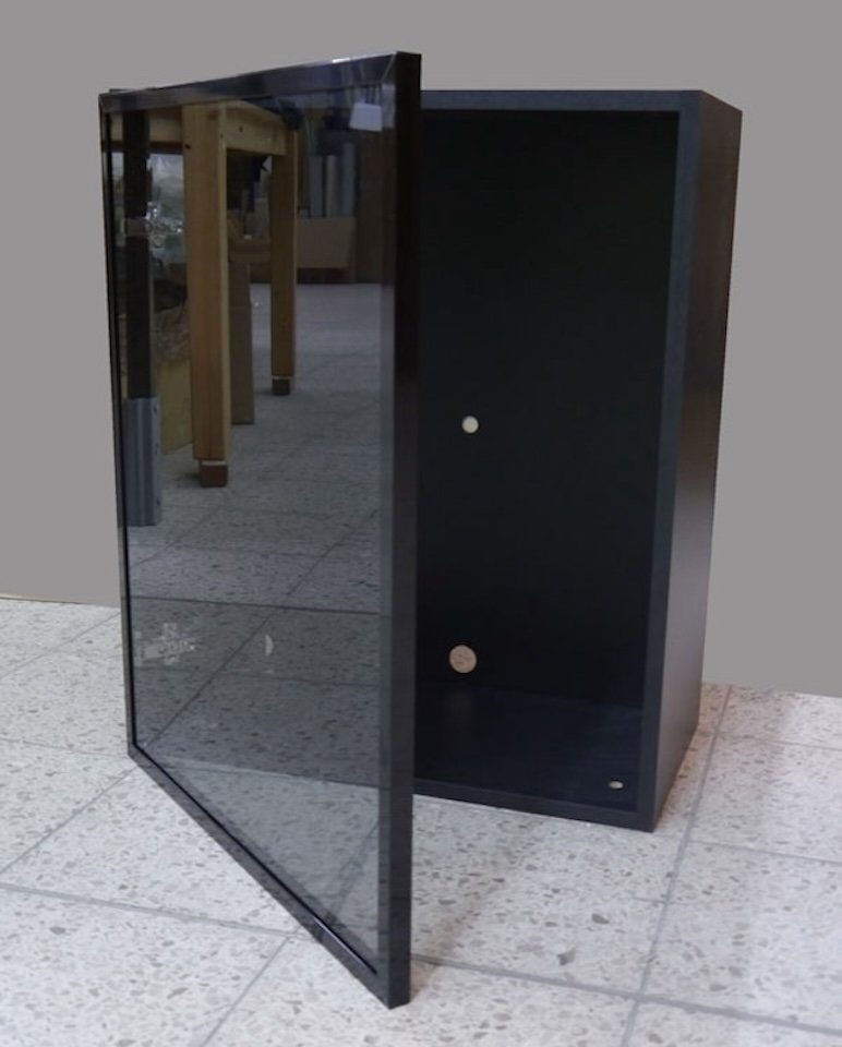 (Rauchglas) Breite wählbar Feldmann-Wohnen 1-türig Glaseinsatz schwarz Glashängeschrank mit