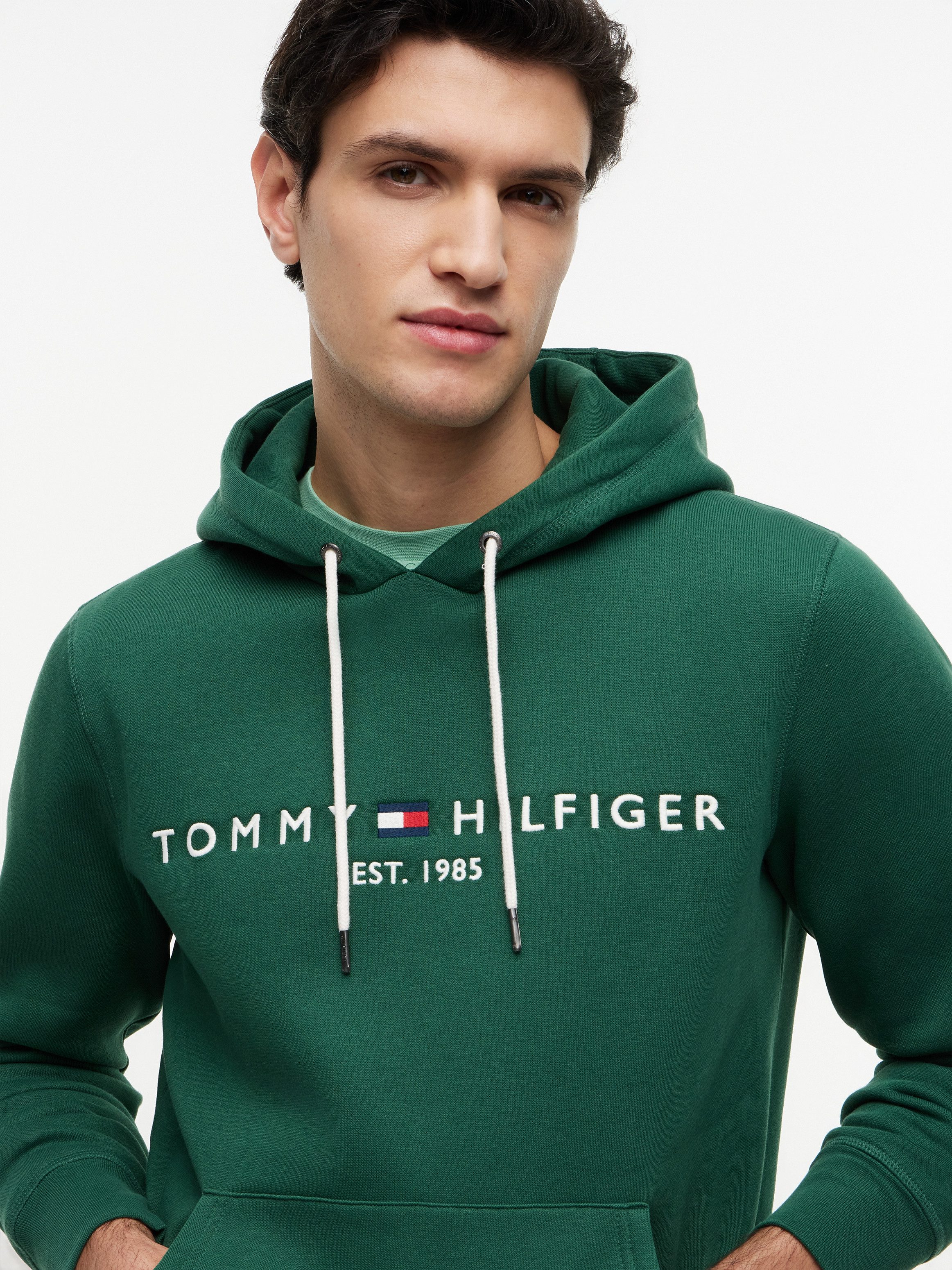 Tommy Hilfiger Kapuzensweatshirt TOMMY LOGO unifarben, casual, regular fit, Baumwollmix, Kapuze