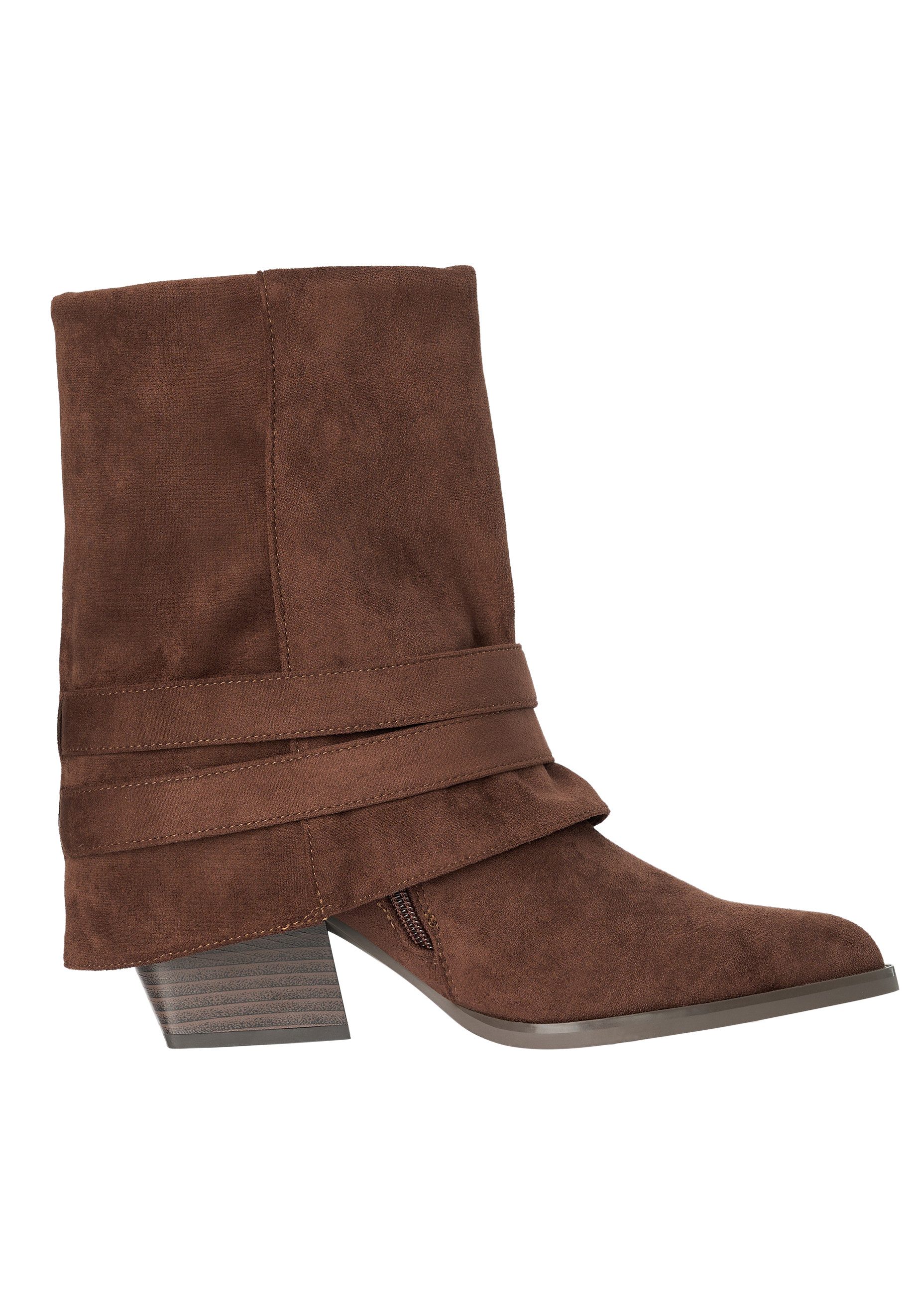 Day Vine Damen Cowboy Boots mit Fransen & Schnallen – mit Wildlederoptik Stiefelette