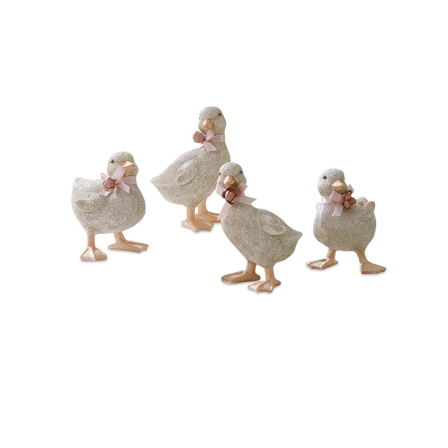 Mirabeau Osterfigur Küken 4er Set Orélie antikweiß, Ostern, Frühling, stilvolles Interieur, Extra niedliches Design